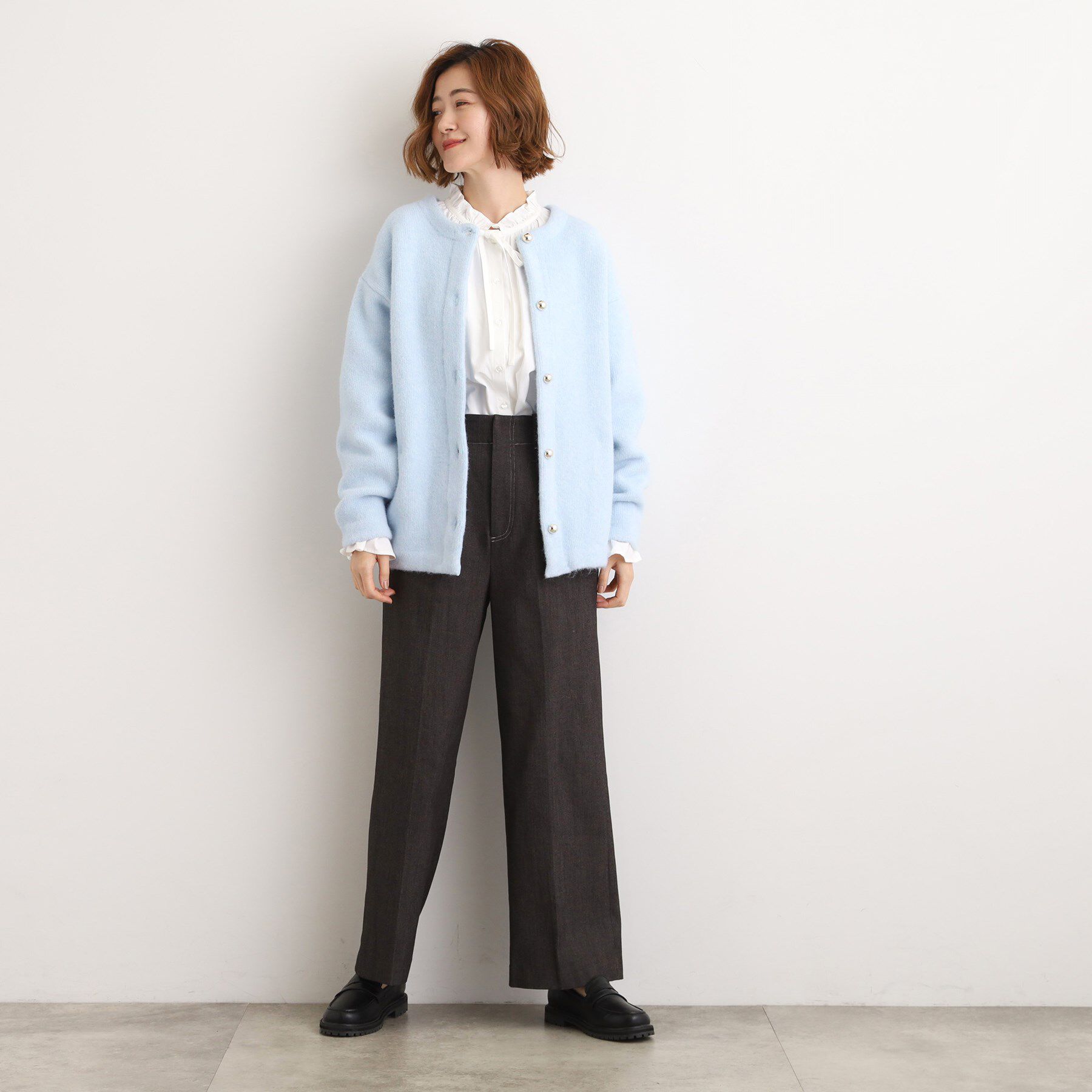 grove「ふっくらやわらかく、毛混オーバーニットカーディガン」|カーディガン|