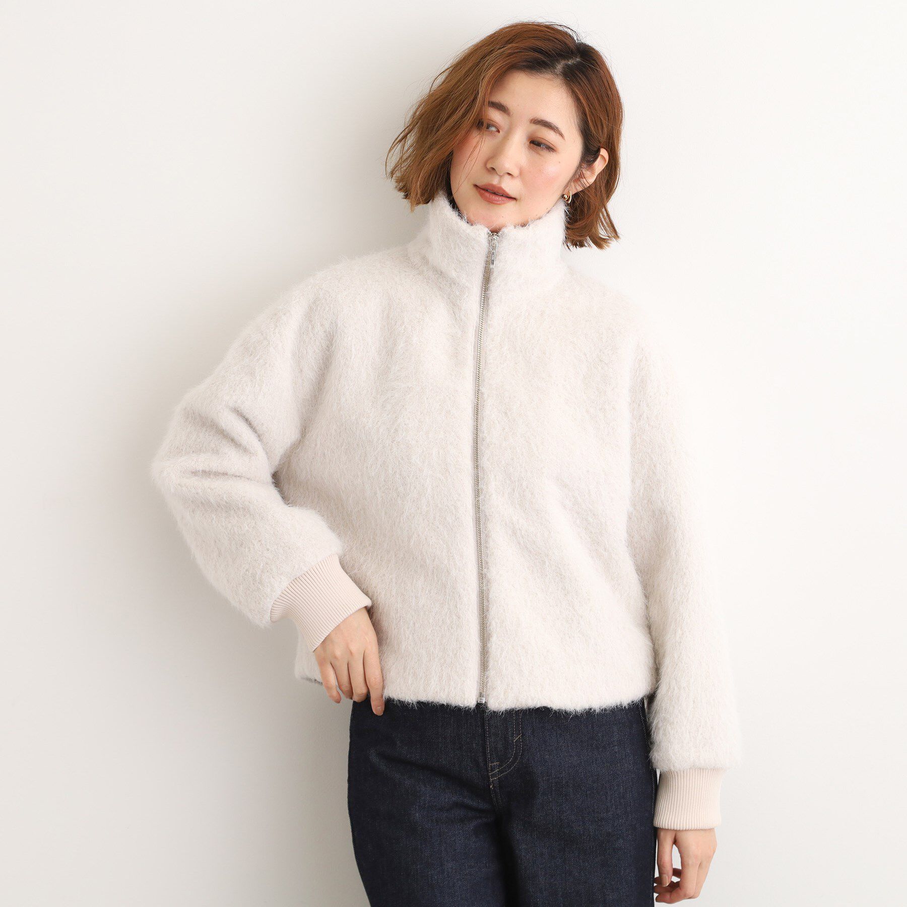 grove「ふんわりと包み込む、リュクスなフェイクファーブルゾン」|ブルゾン・スタジャン|