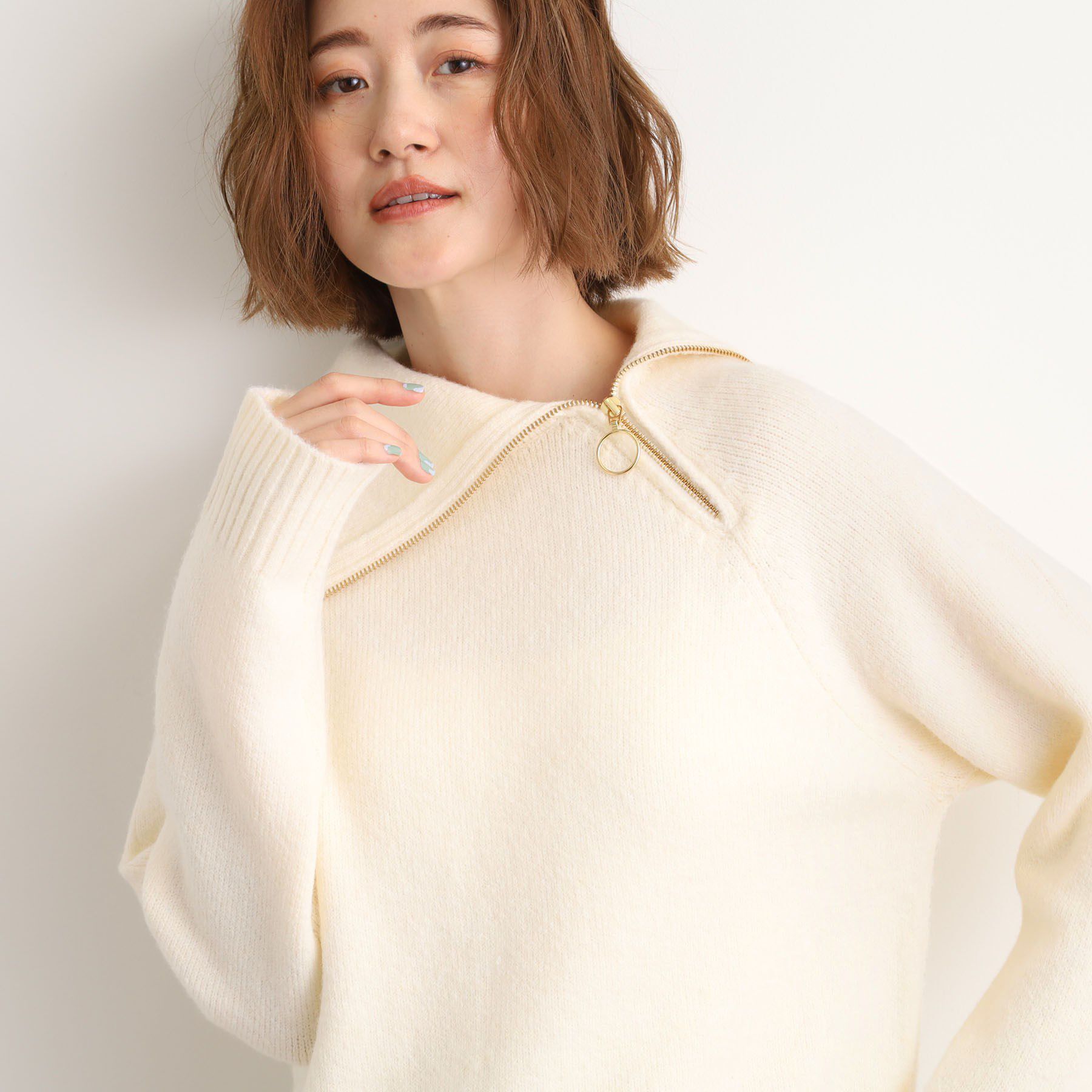 grove「サイドジップカラーニットプルオーバー」|ニット・セーター|