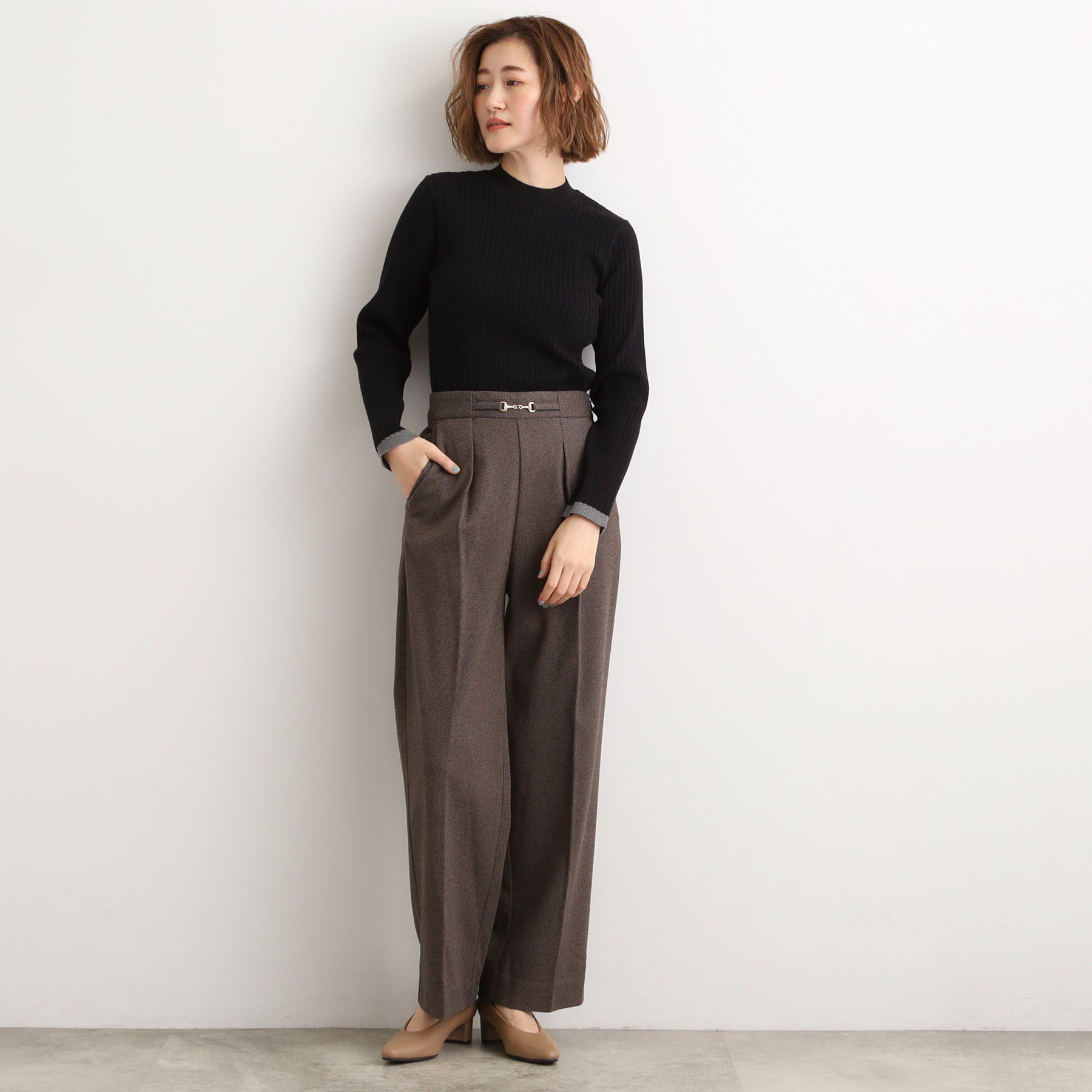 grove「袖口配色リブニット」|ニット・セーター|