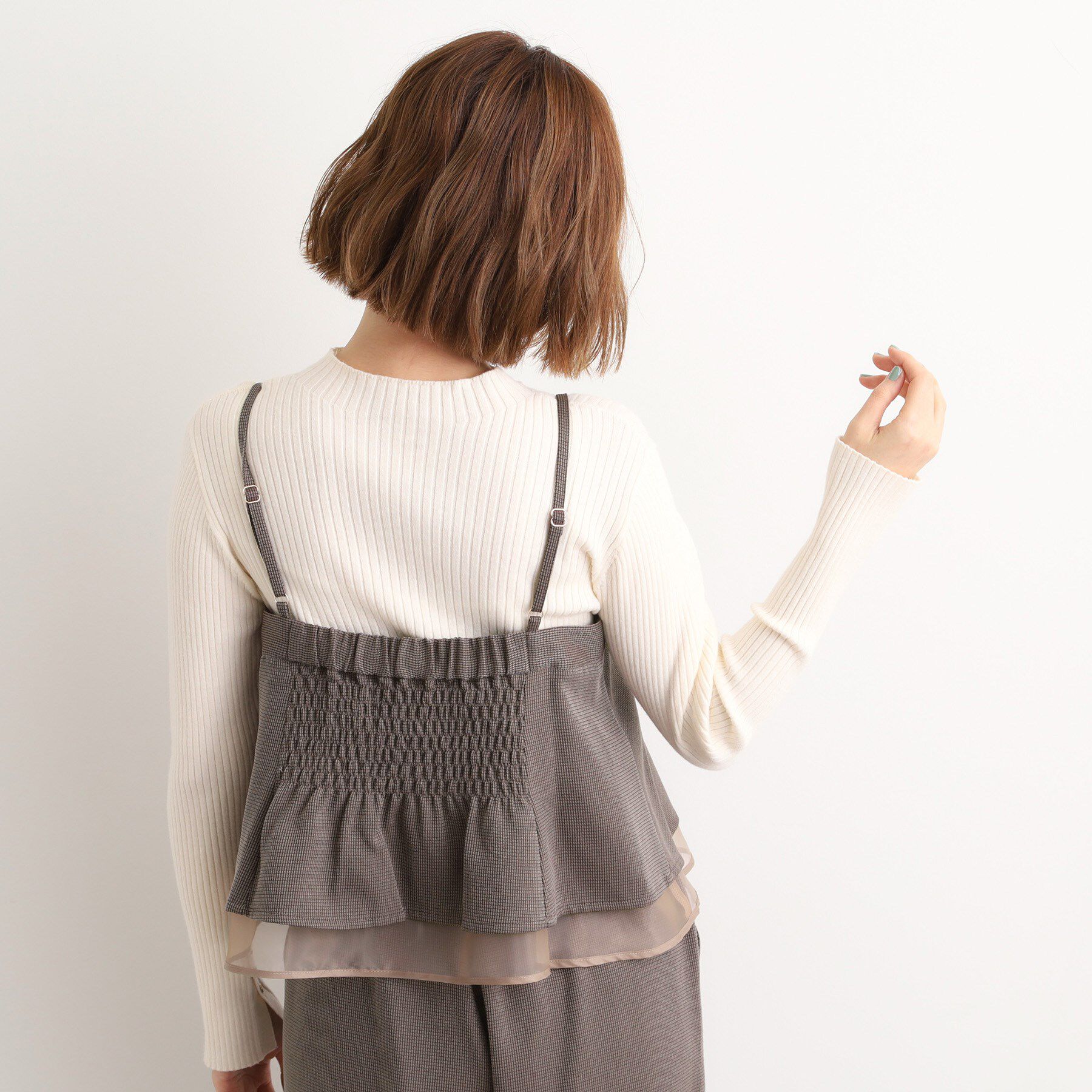 grove「【2点SET/体型カバー】透け感とレイヤードで大人の遊び心を、ビスチェSET UP」|スーツ|