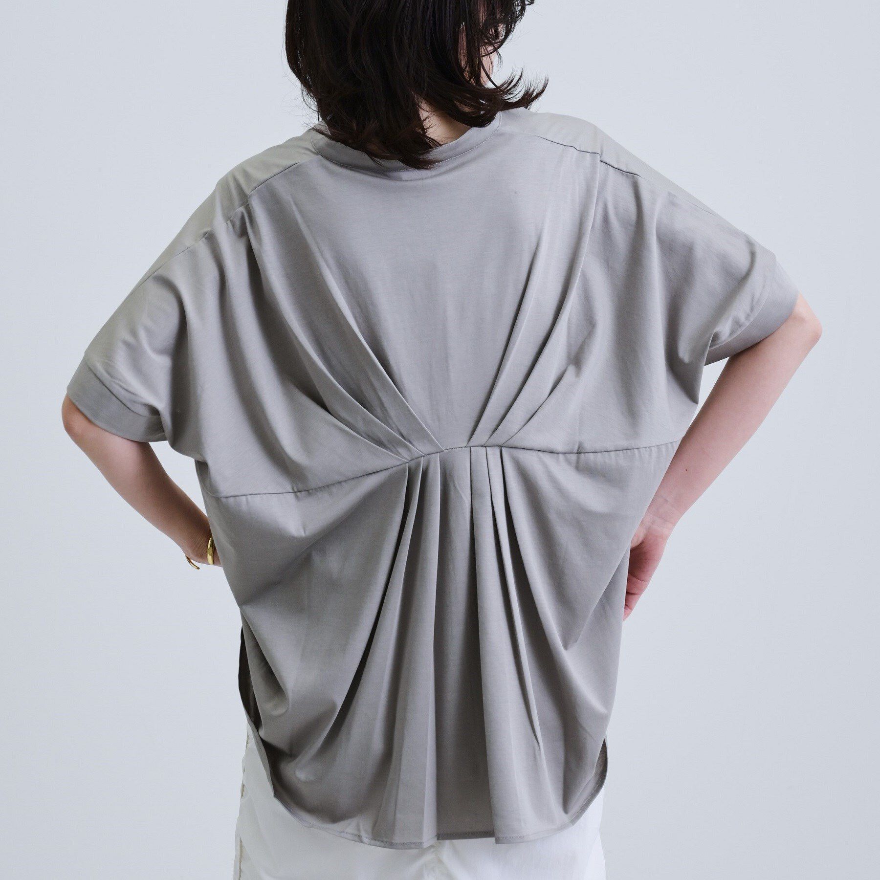 GALLEST「ギャザーポンチョカットソー」|Tシャツ・カットソー|グレー(012)