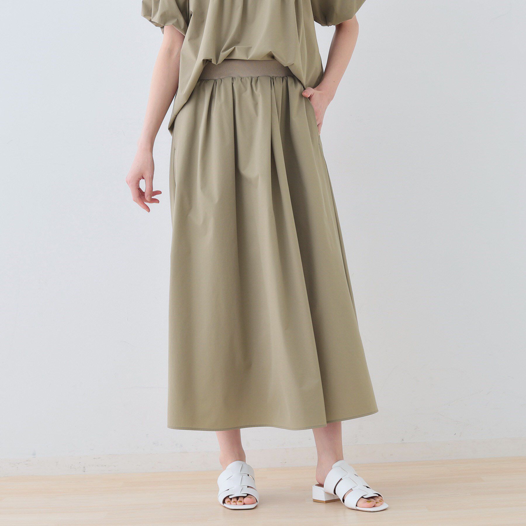 INDIVI「【通気性◎撥水／UVケア／SETUP可能】アクティブスカート」|スカート|