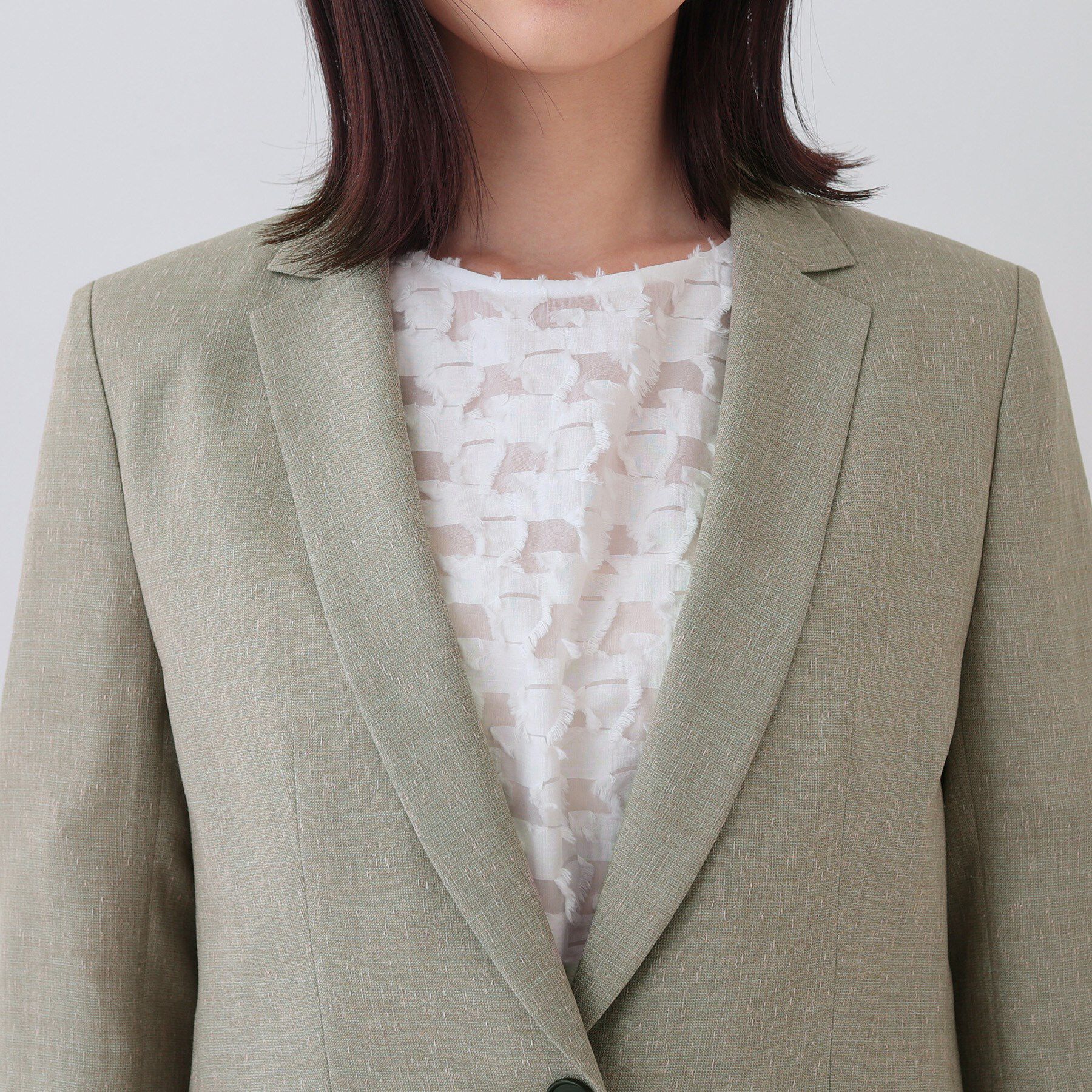 INDIVI「【日本製】リネンライクテーラードジャケット」|テーラードジャケット|