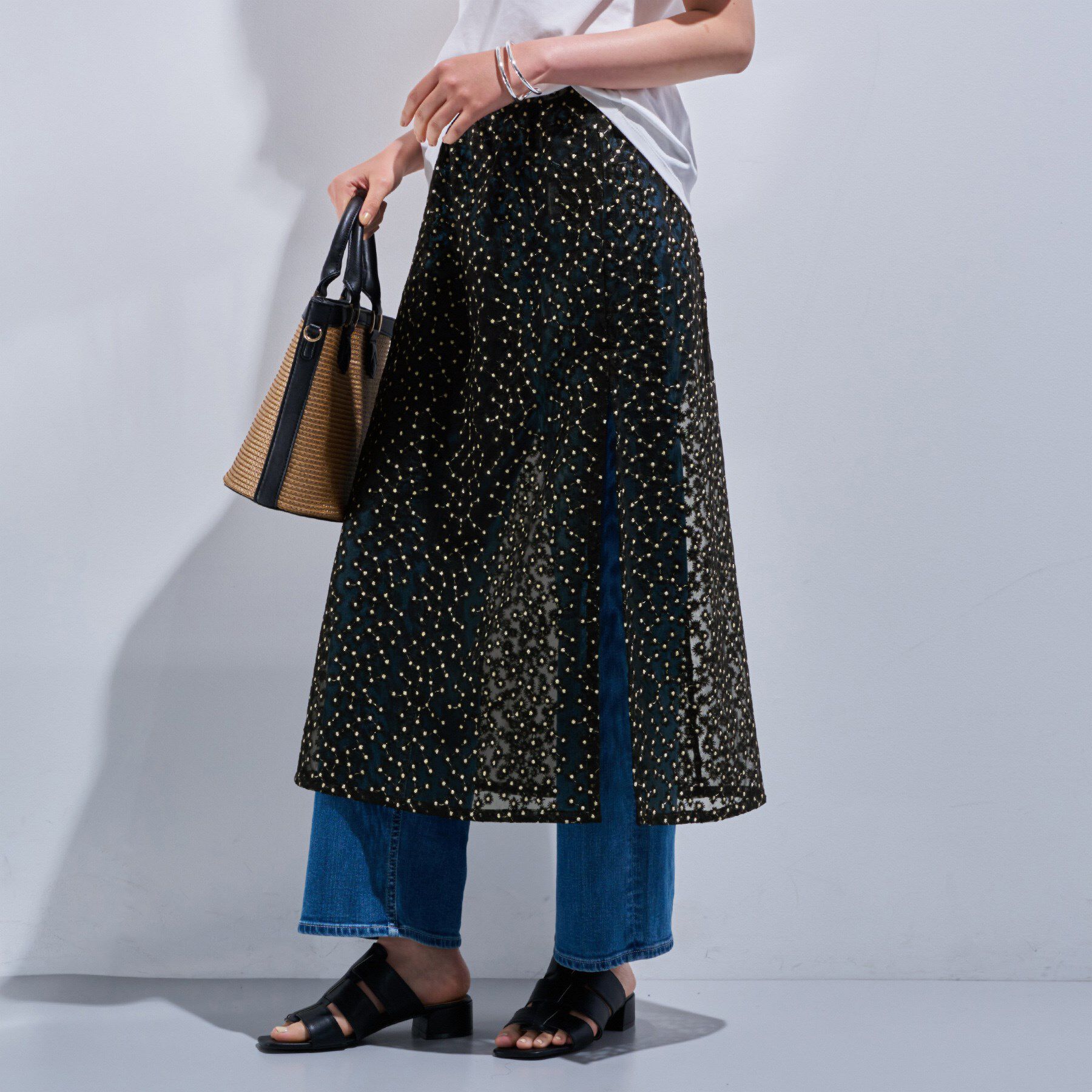 INDIVI「【トレンド感◎】レイヤード レーススカート」|スカート|