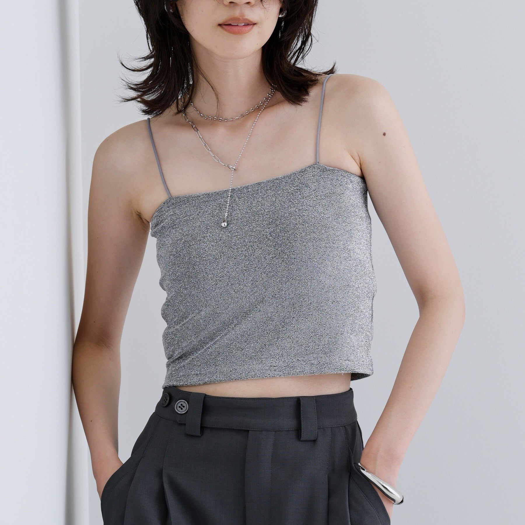 GALLEST「【一部店舗限定】カップ付きラメキャミソール」|キャミソール|