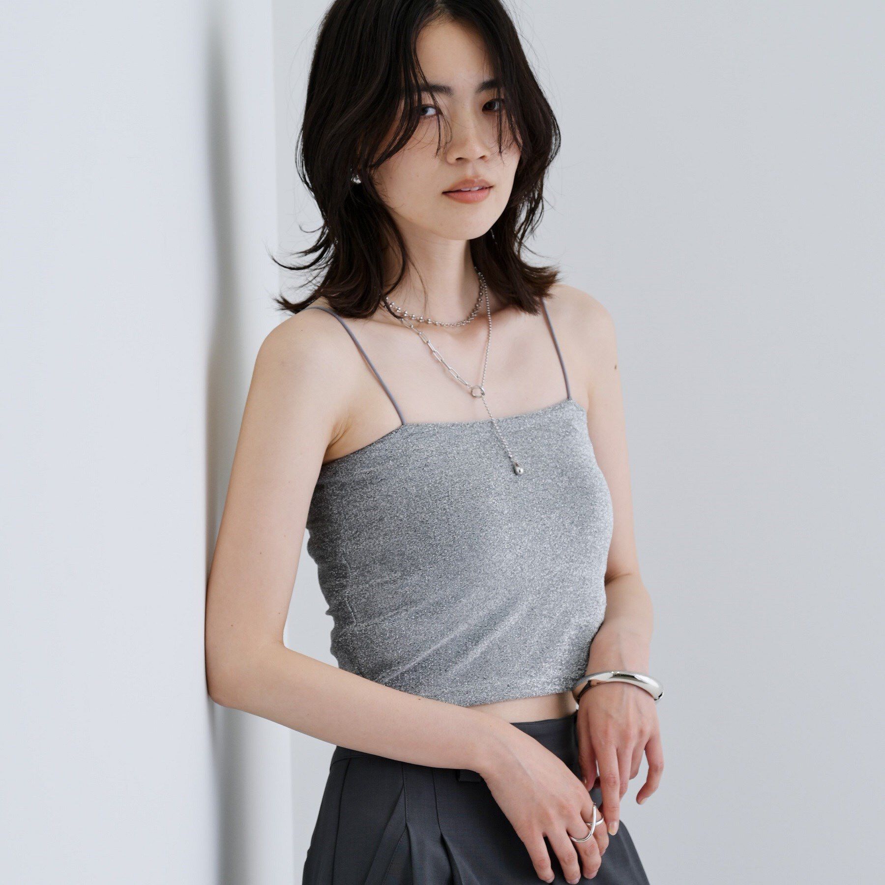 GALLEST「【一部店舗限定】カップ付きラメキャミソール」|キャミソール|