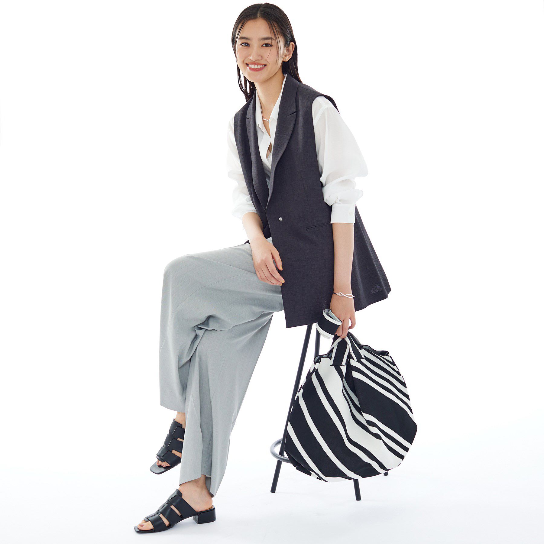 INDIVI「【選べる柄／WEB限定カラー】ビッグニットバッグ」|トートバッグ|