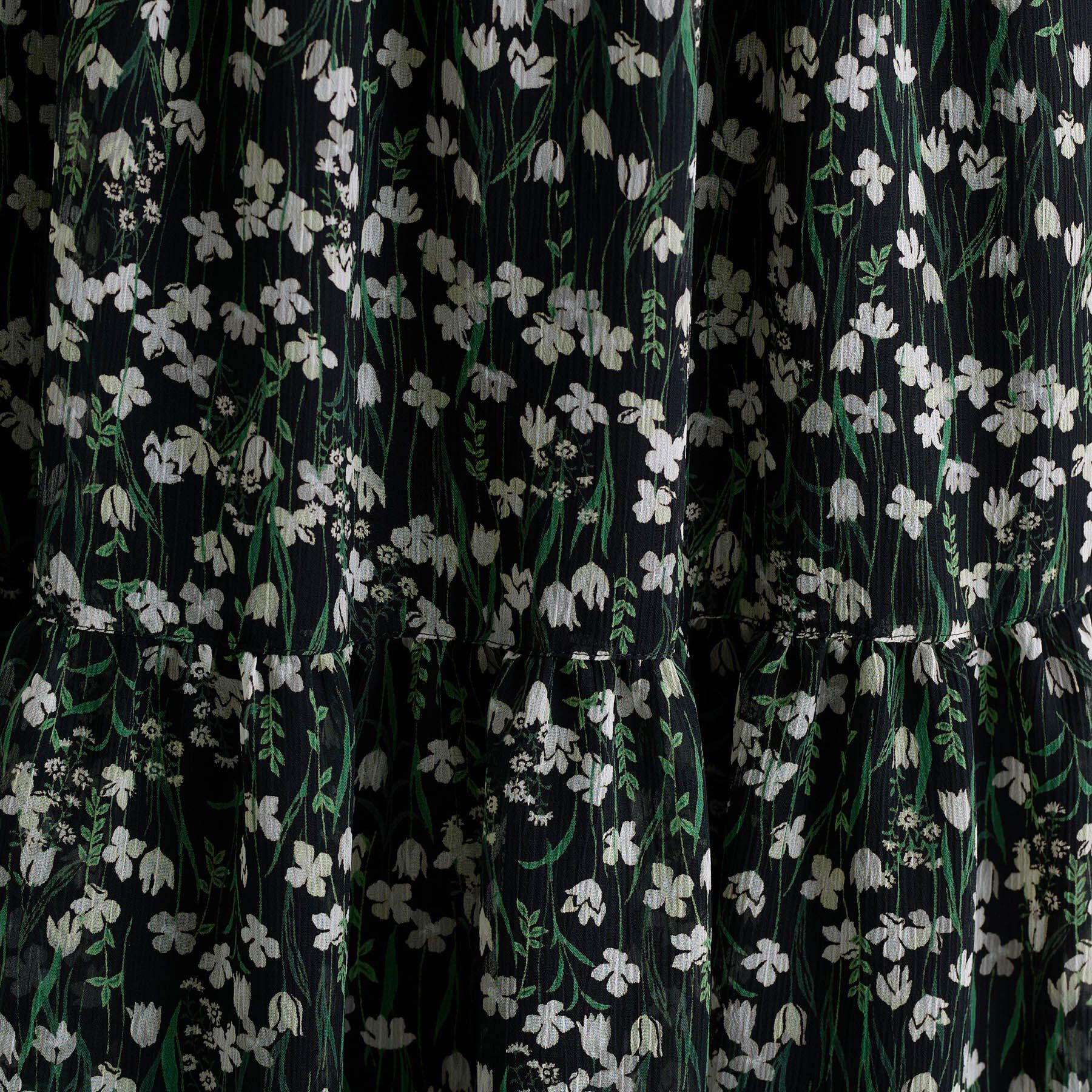 INDIVI「【秋映え柄/セットアップ可能】フラワーシフォンスカート」|スカート|