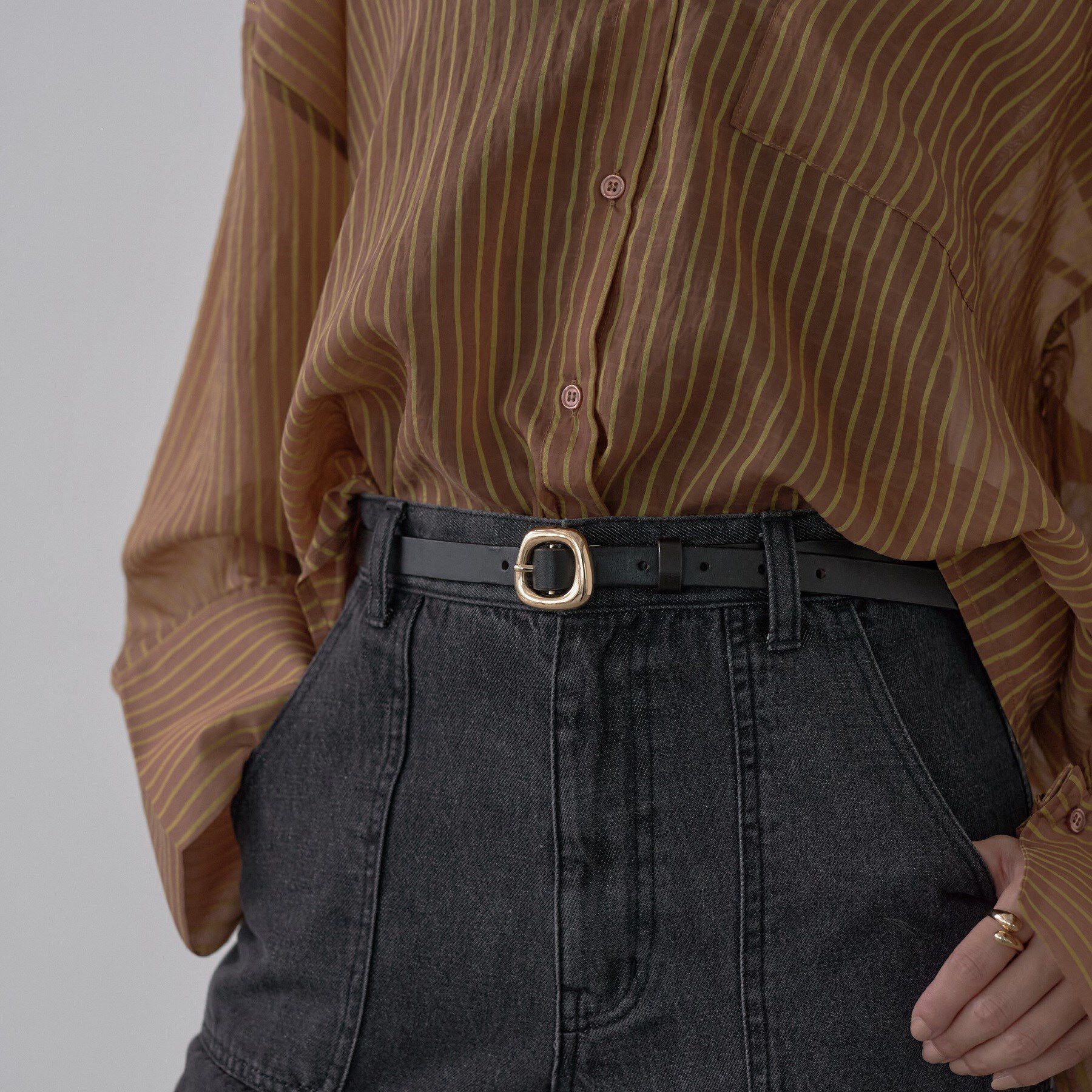 GALLEST「ラウンドバックルベルト」|ベルト|ブラウン(044)