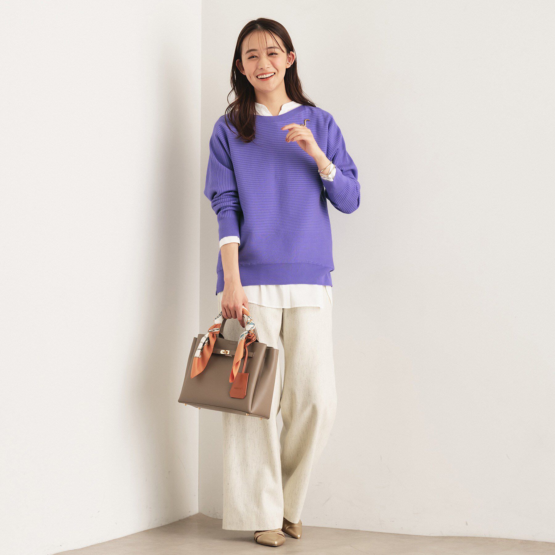 INDIVI「【洗える／体型カバー】美シルエットニット」|ニット・セーター|