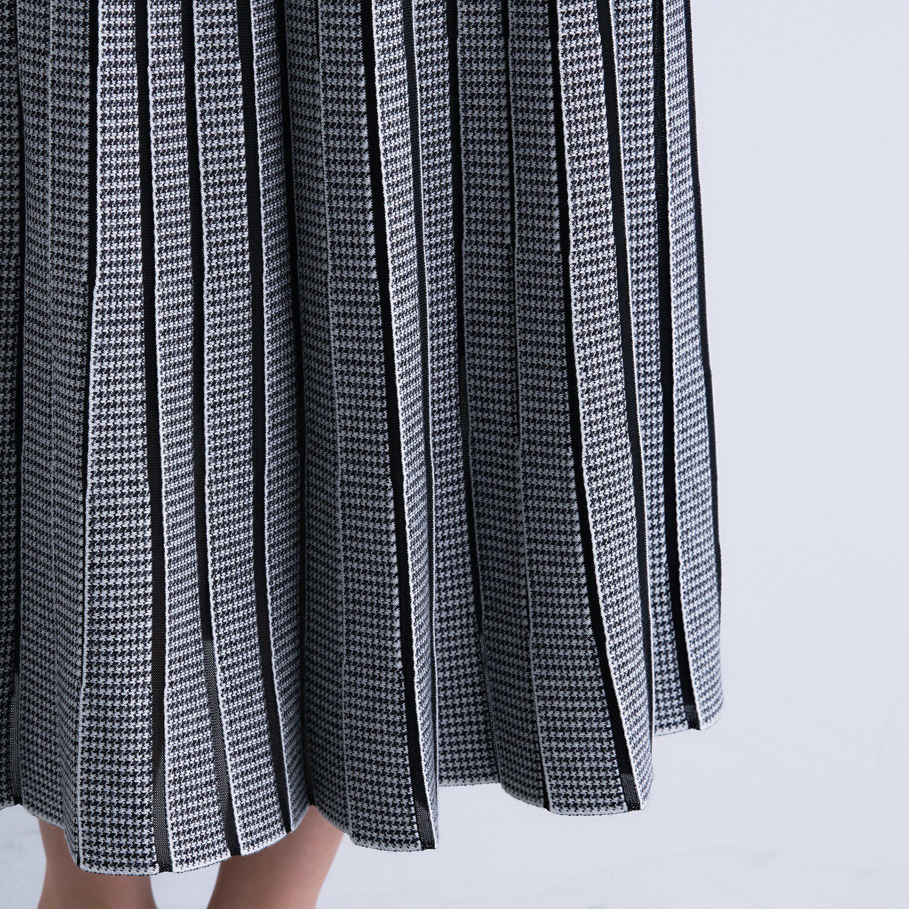 INDIVI「【洗える／SETUP可能】ジャカードニット プリーツスカート」|スカート|