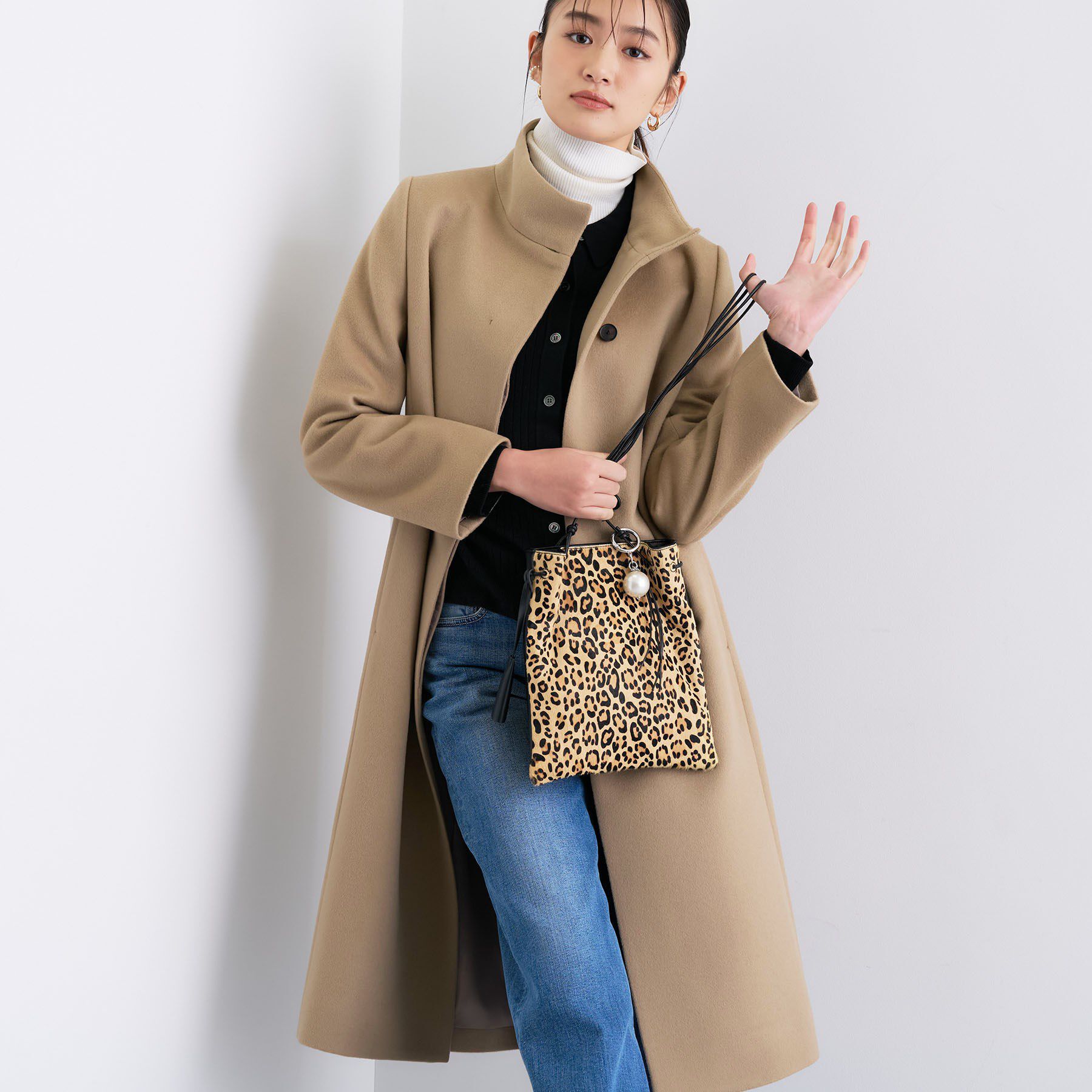 INDIVI「【名品コート／日本製】ウール100％スタンドカラーロングコート」|その他|