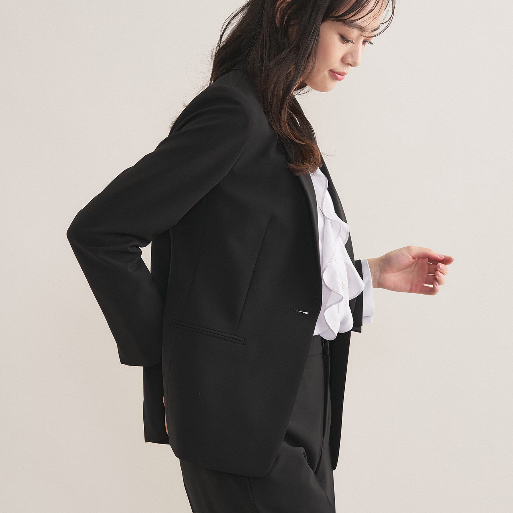 INDIVI「【通勤スーツ／洗える】ストレッチテーラードカラージャケット」|スーツ|