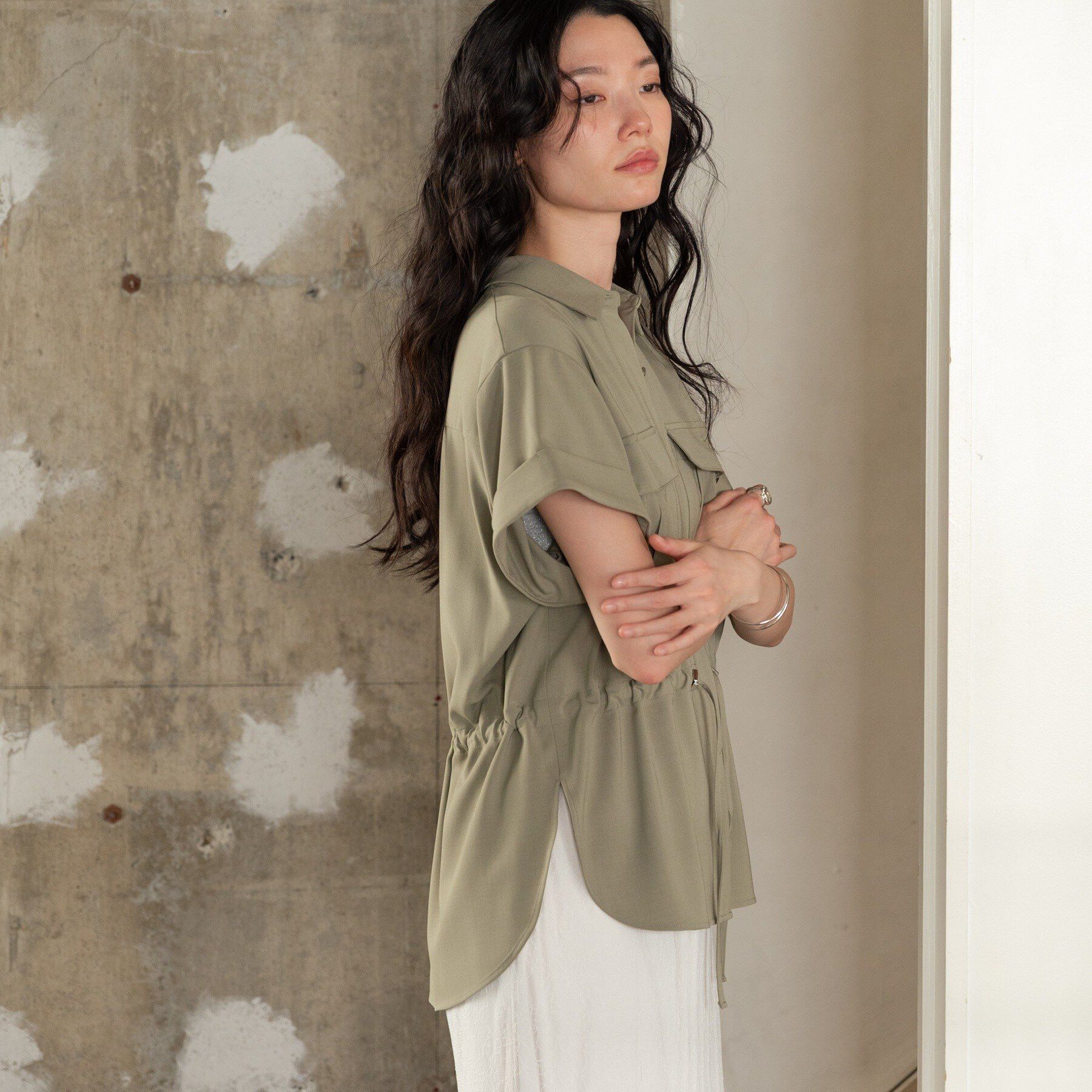 GALLEST「Comfy SET UP｜サファリシャツ【セットアップ対応／通勤／カセット服／接触冷感／UVカット】」|シャツ・ブラウス|