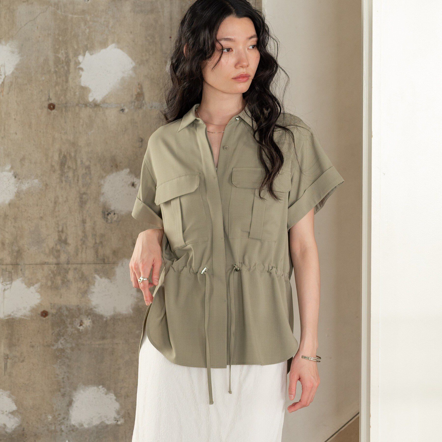 GALLEST「Comfy SET UP｜サファリシャツ【セットアップ対応／通勤／カセット服／接触冷感／UVカット】」|シャツ・ブラウス|