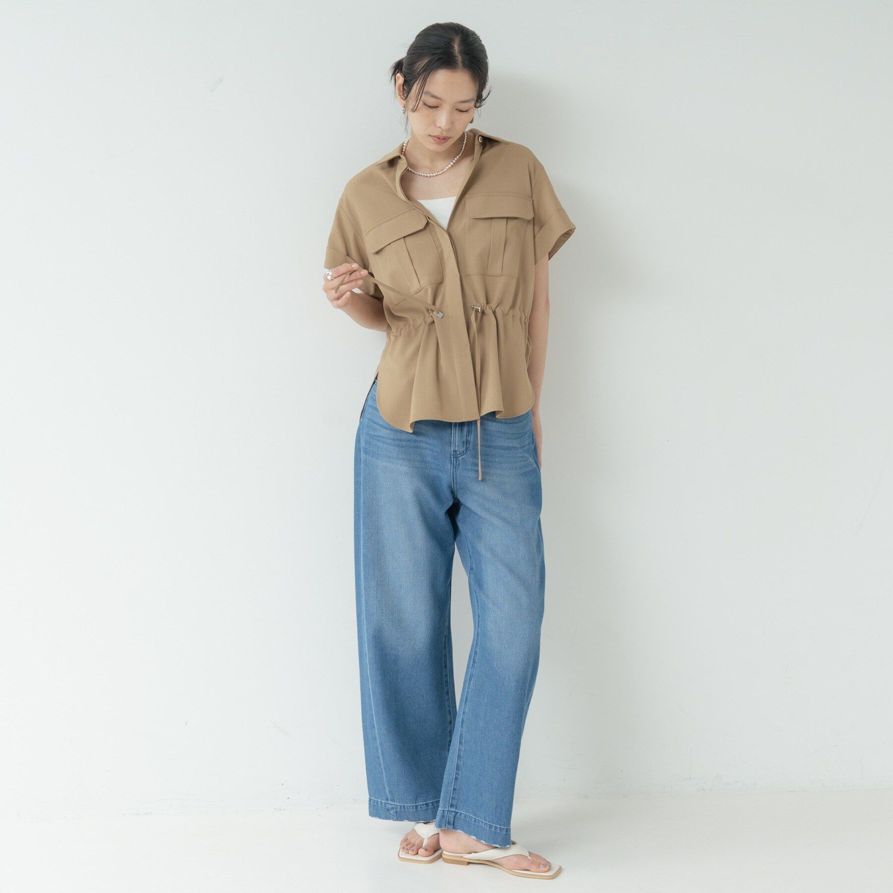 GALLEST「Comfy SET UP｜サファリシャツ【セットアップ対応／通勤／カセット服／接触冷感／UVカット】」|シャツ・ブラウス|