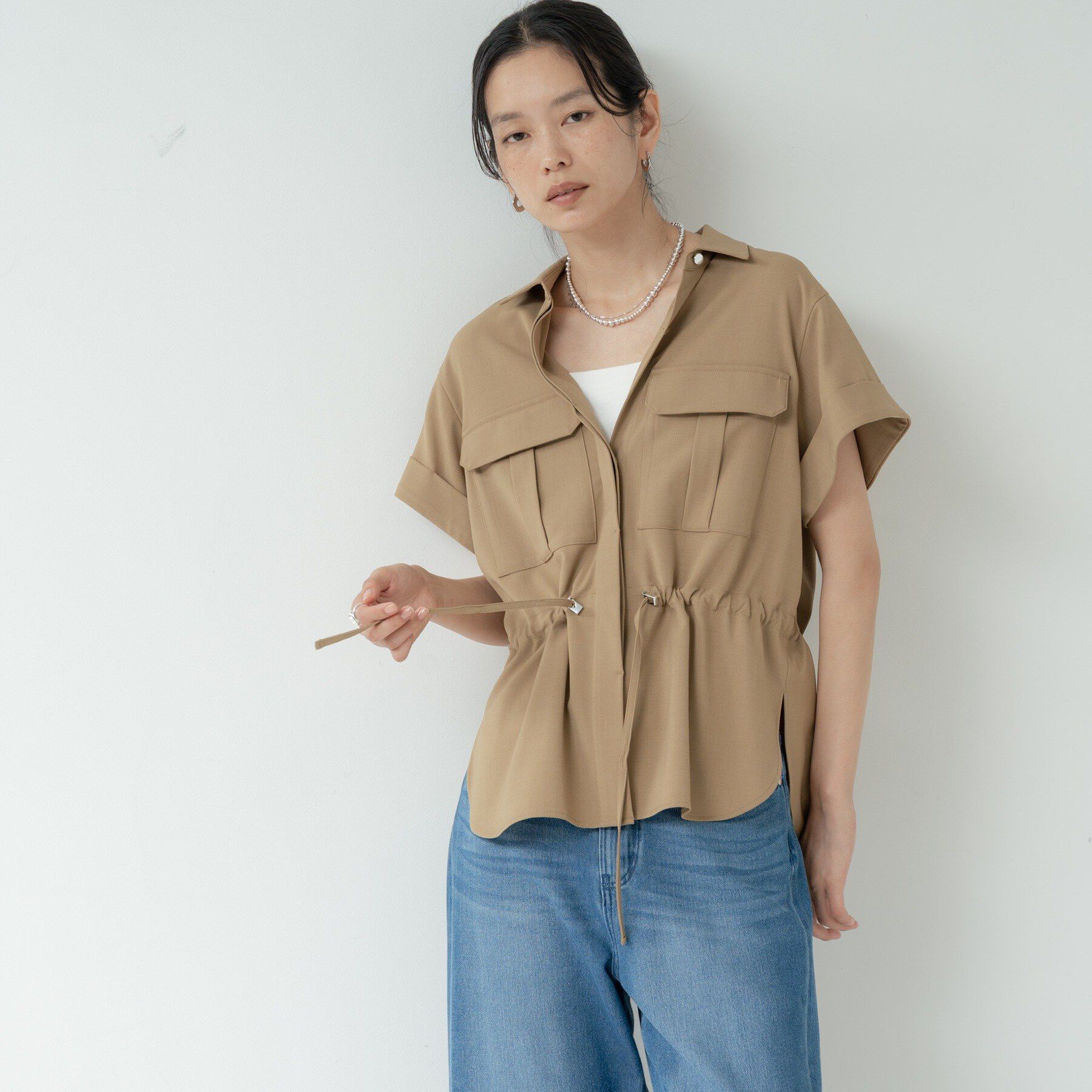 GALLEST「Comfy SET UP｜サファリシャツ【セットアップ対応／通勤／カセット服／接触冷感／UVカット】」|シャツ・ブラウス|