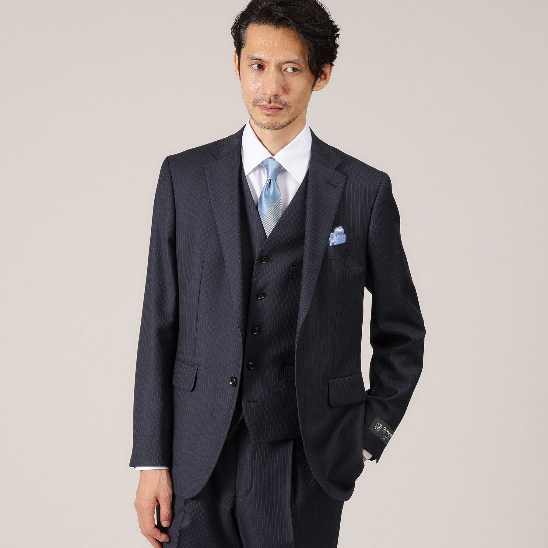TAKEO KIKUCHI「【DORMEUIL AMADEUS365】ピンストライプ ベスト/3ピース対応」|スーツ|