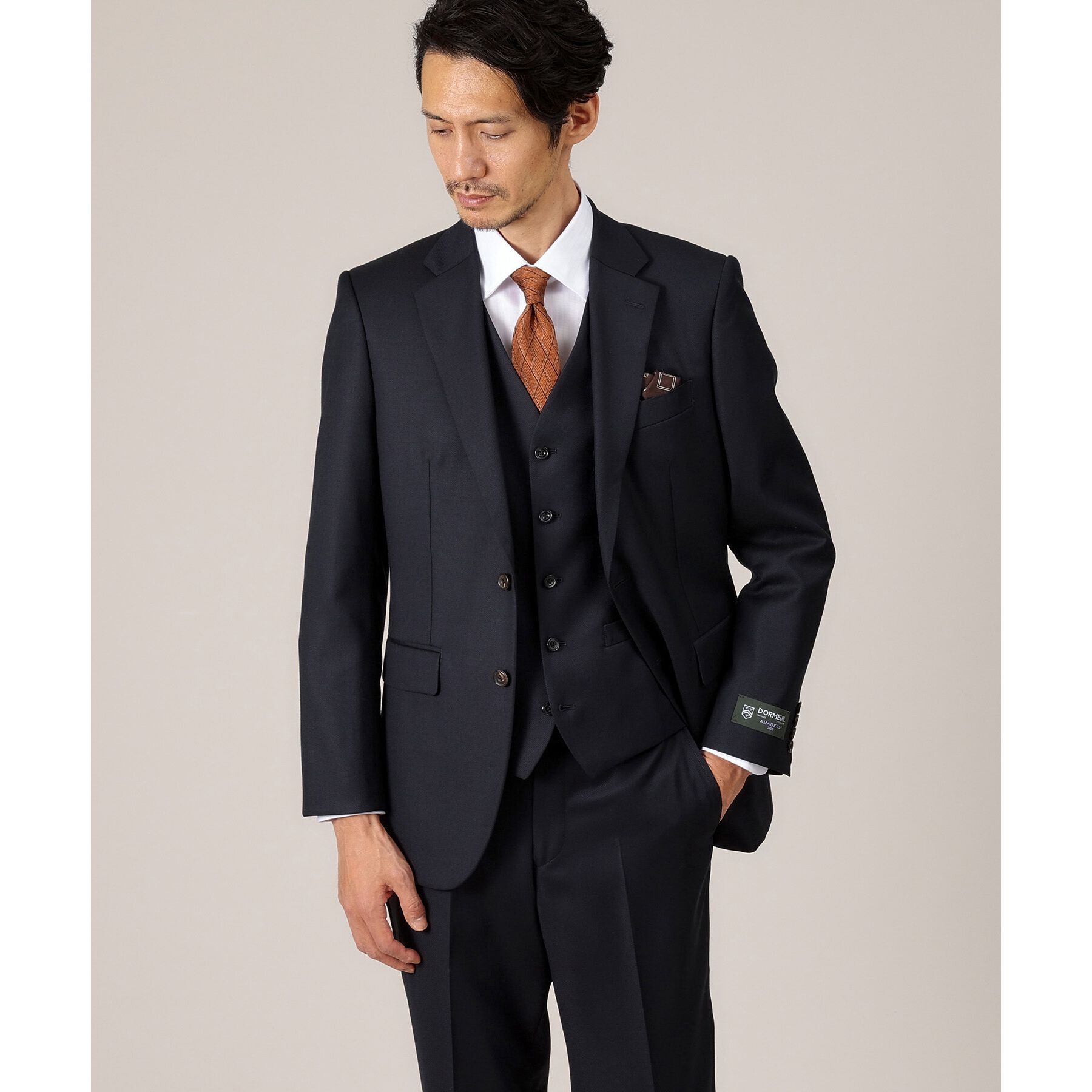TAKEO KIKUCHI「【DORMEUIL AMADEUS365】ダイアゴナル柄 ベスト /3ピース対応」|スーツ|
