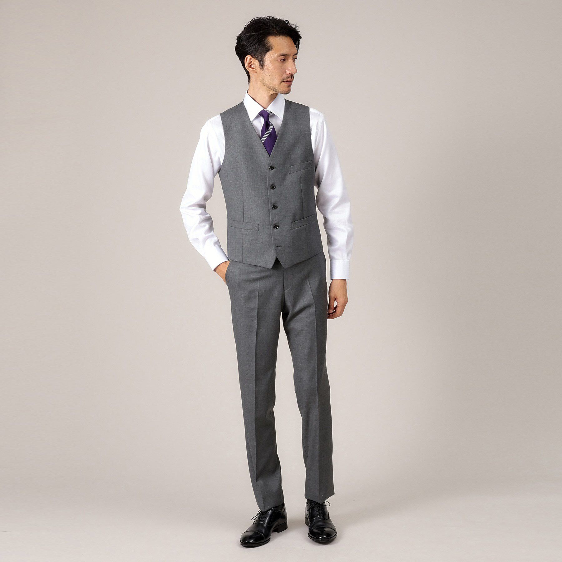 TAKEO KIKUCHI「【DORMEUIL AMADEUS365】ダイアゴナル柄 ベスト /3ピース対応」|スーツ|