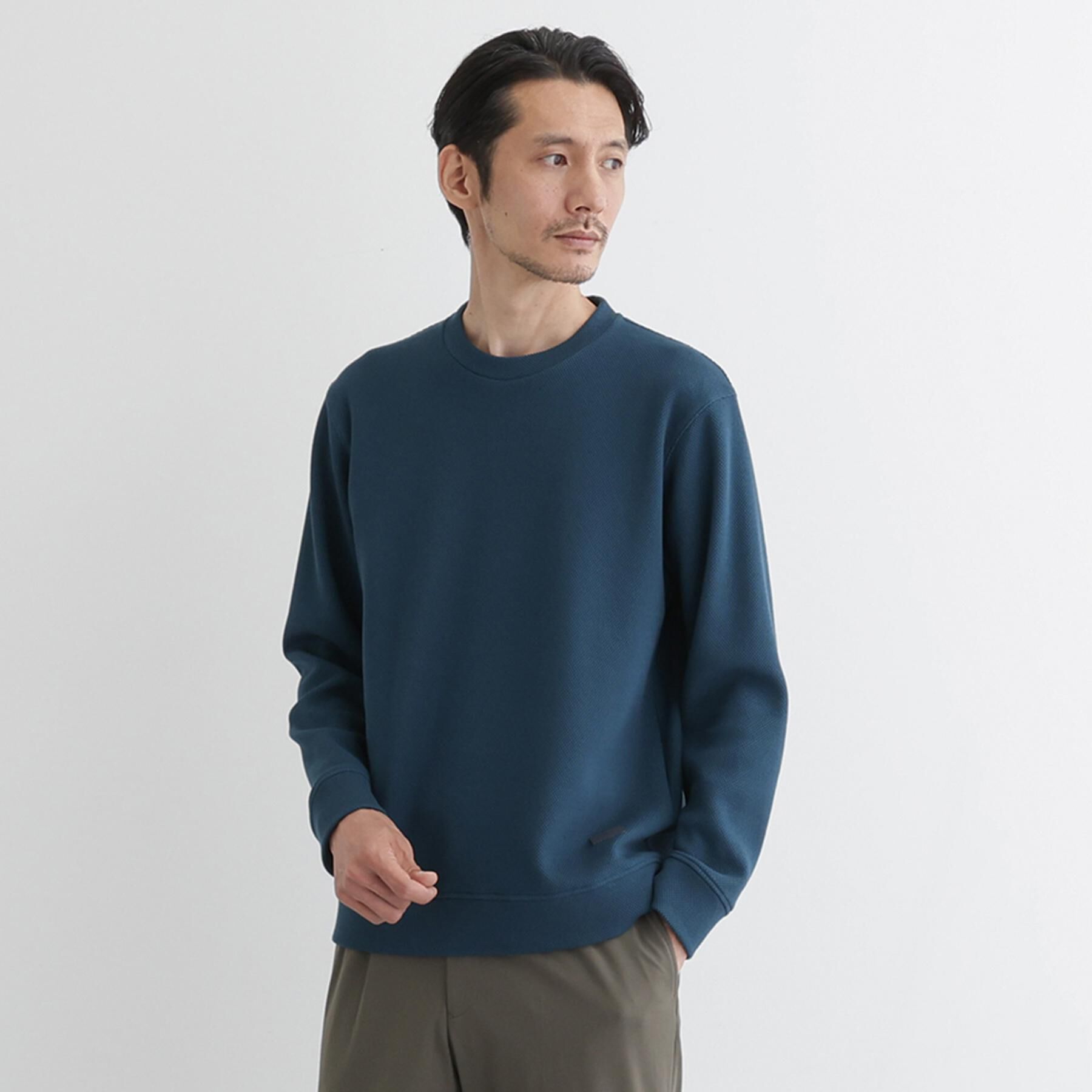 TAKEO KIKUCHI「【尾州織】クルーネック カットソー」|Tシャツ・カットソー|ブルーグリーン(09