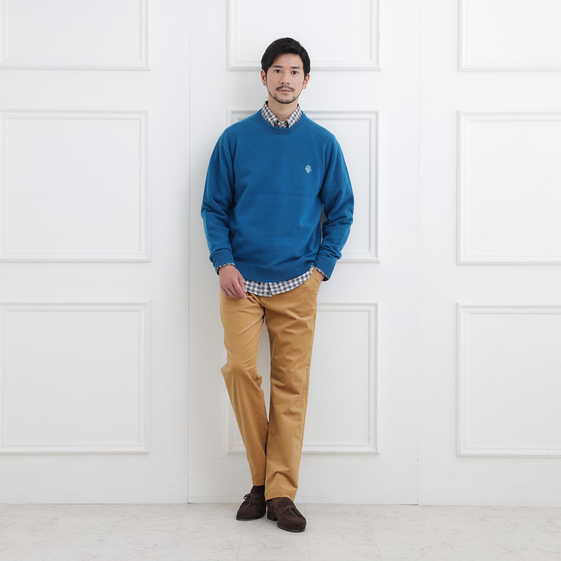 TAKEO KIKUCHI「【Air Palette Knit】ワンポイント カラーニット プルオーバー」|ニット・セーター|