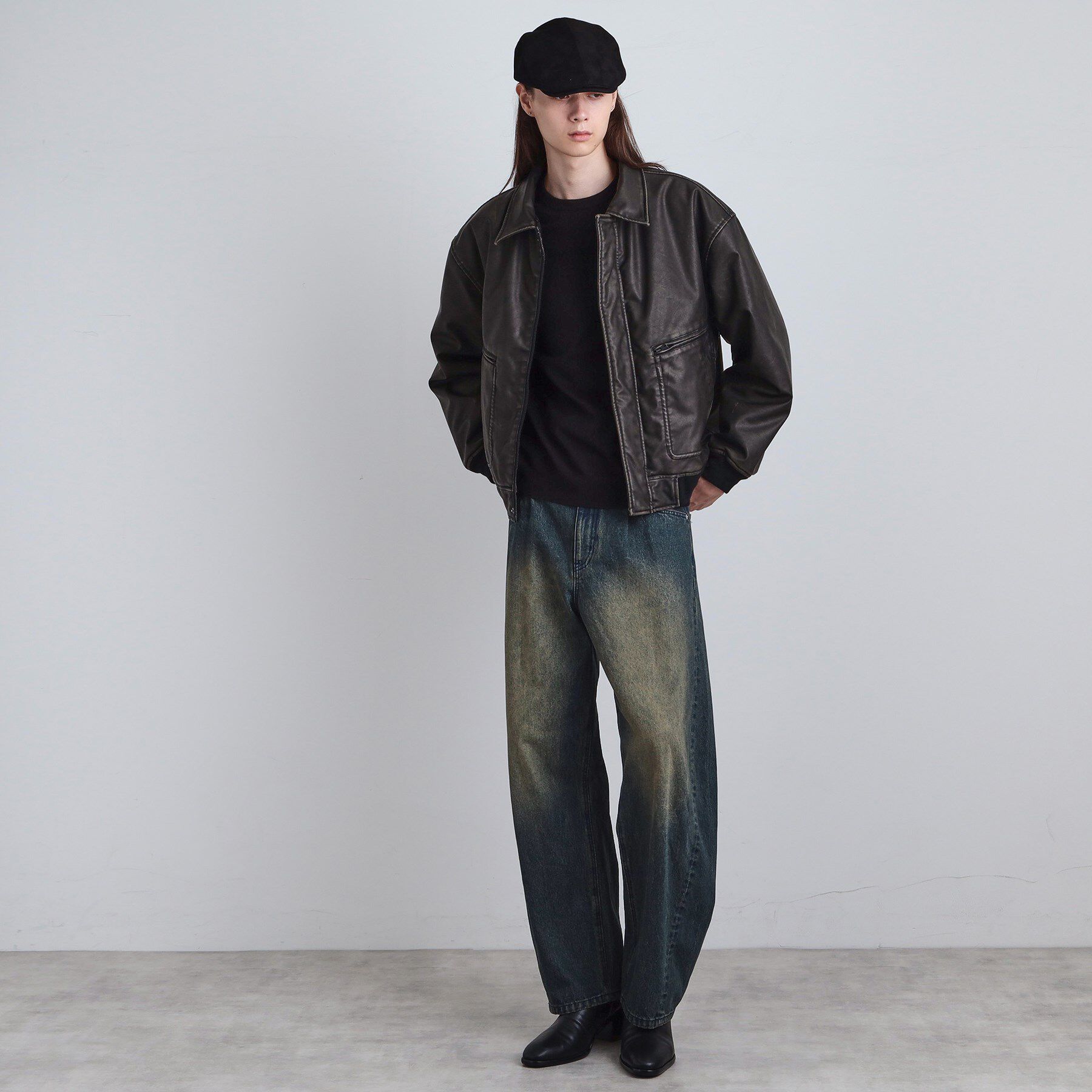 tk.TAKEO KIKUCHI「ヴィンテージライク衿フェイクファーブルゾン」|ブルゾン・スタジャン|