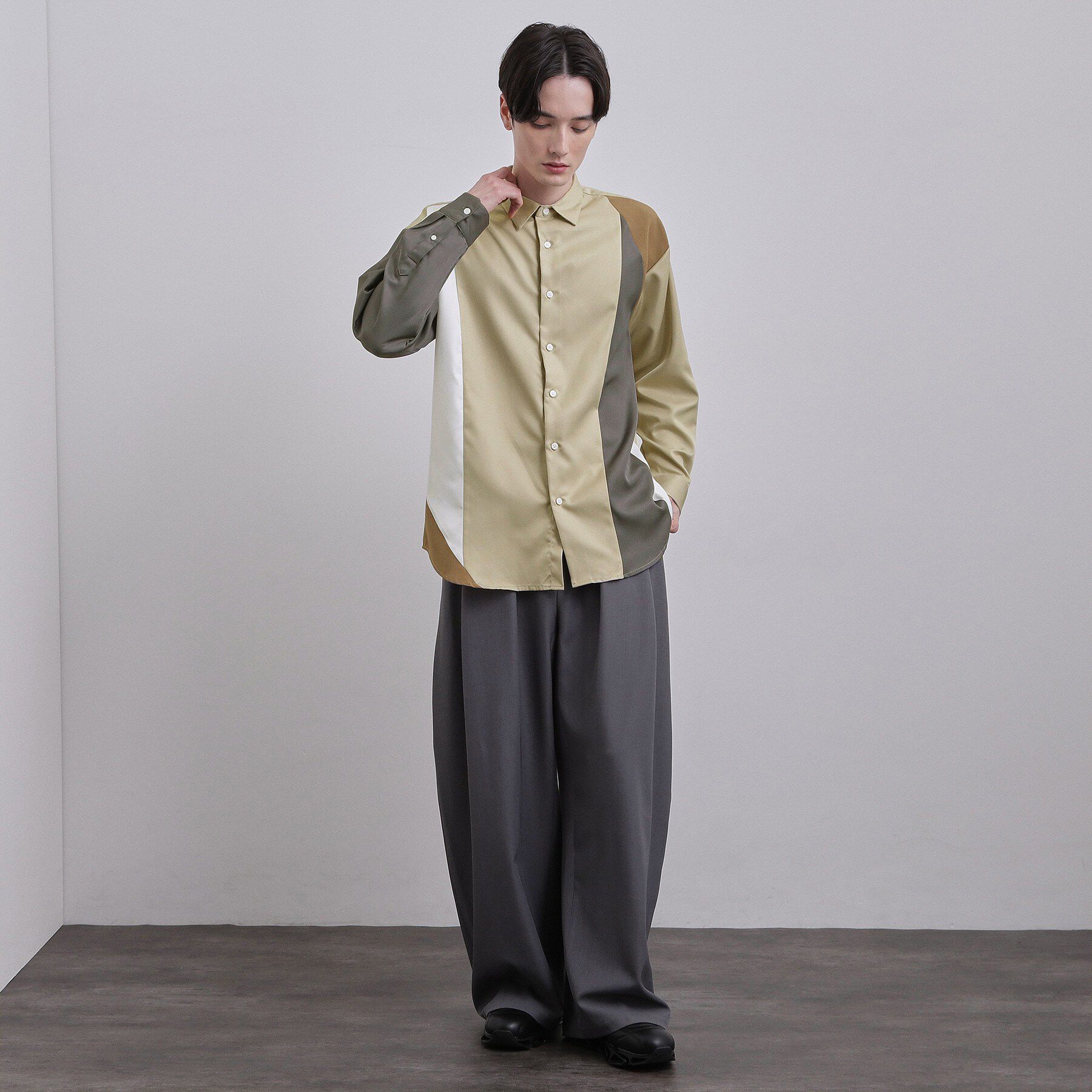 tk.TAKEO KIKUCHI「ダイアゴナル切り替えシャツ」|シャツ・ブラウス|