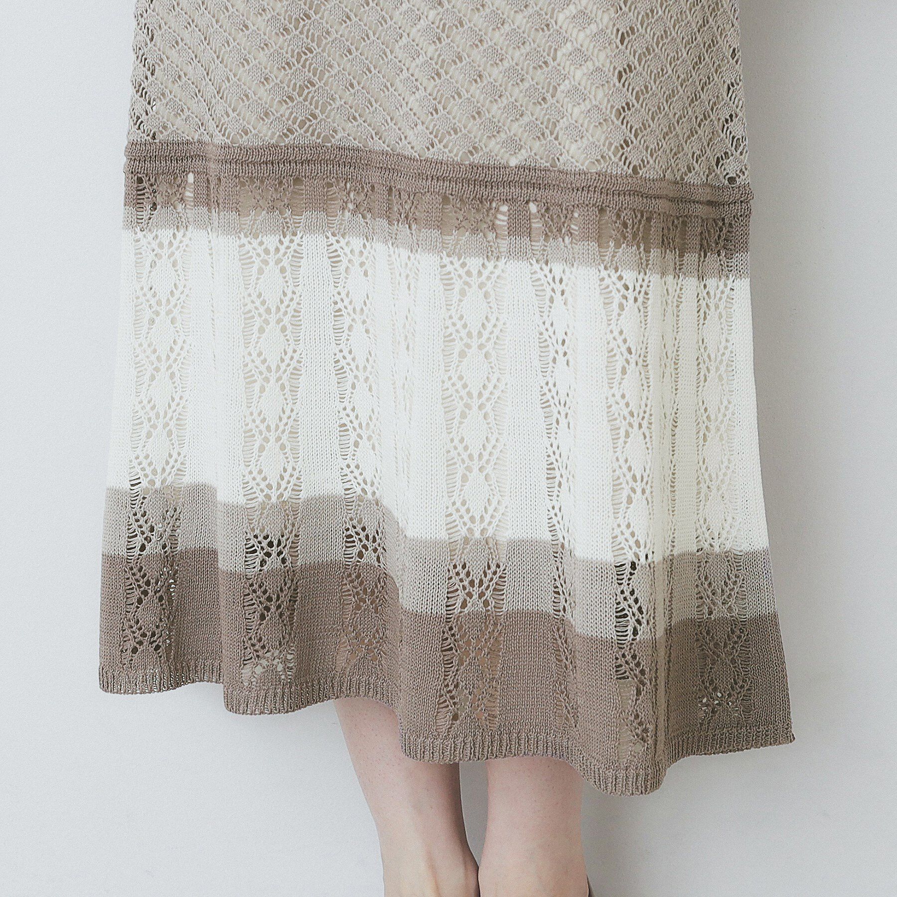 index「透かし編みフレアニットスカート/セットアップ対応【洗濯機洗い可】」|スカート|