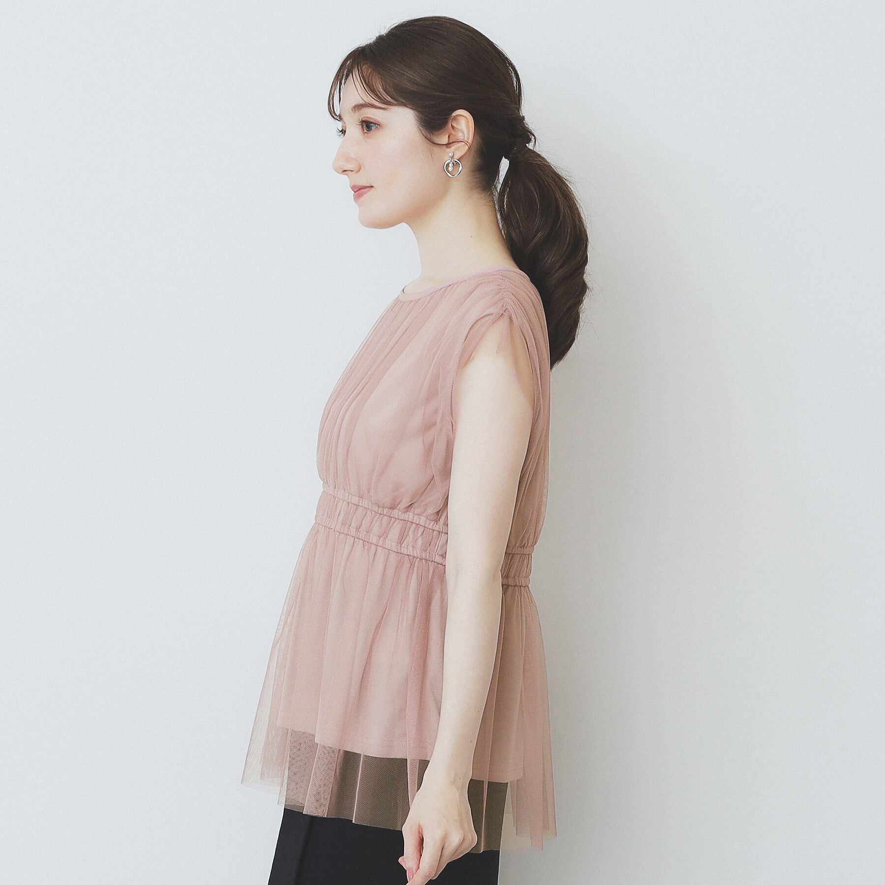 index「チュールレイヤードペプラムブラウス【洗濯機洗い可】」|シャツ・ブラウス|