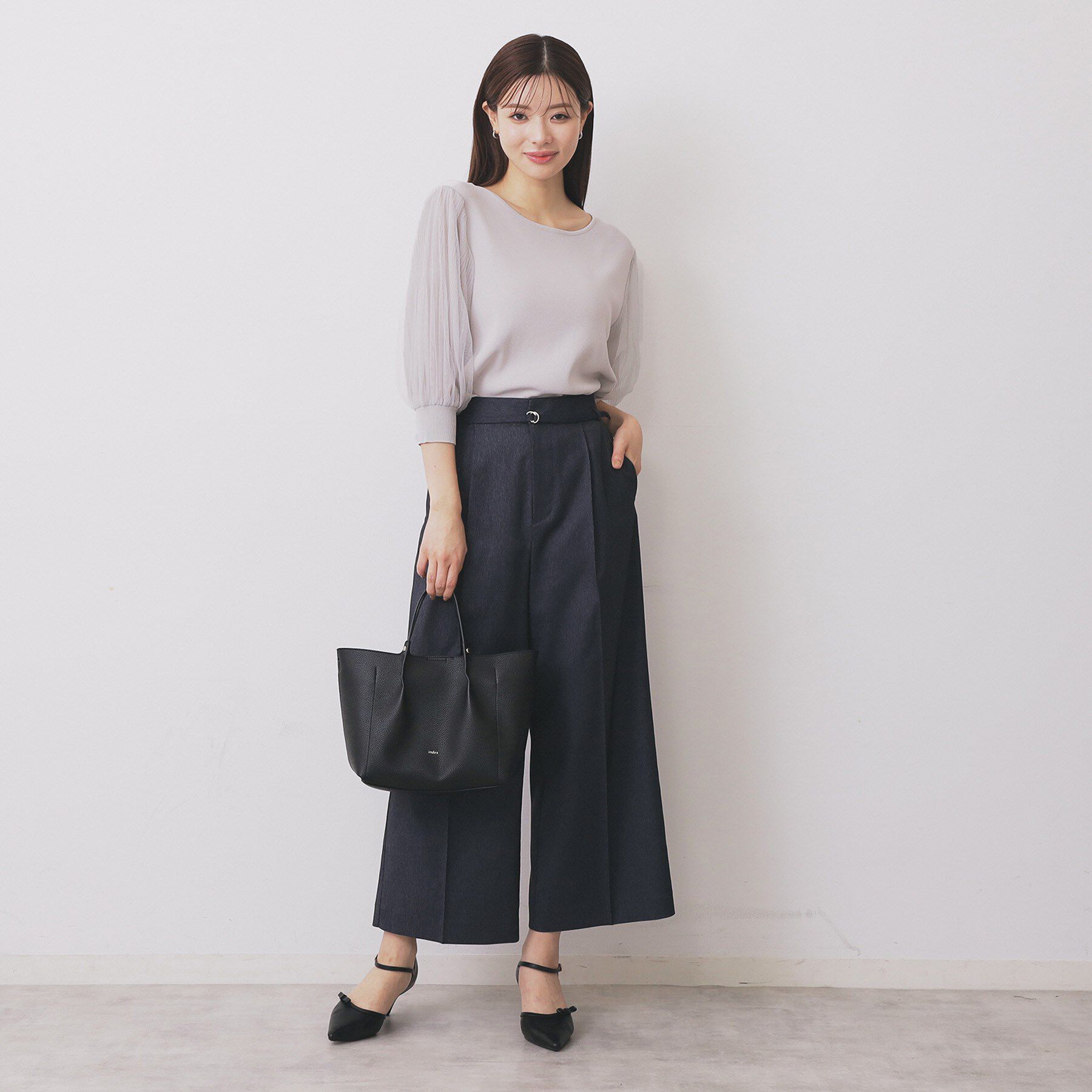 index「《5色展開》マジョリカプリーツスリーブニット【洗濯機洗い可】」|ニット・セーター|