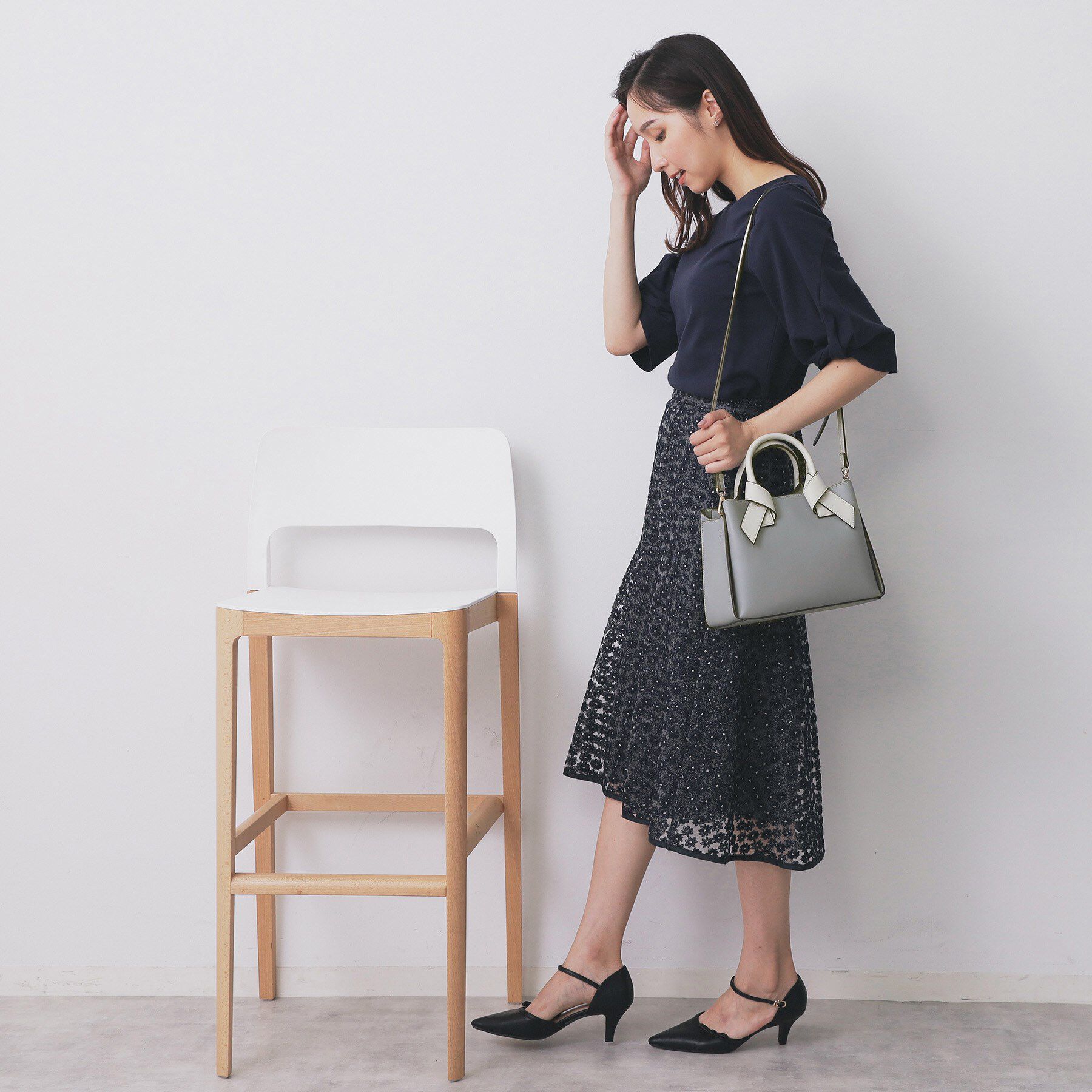 index「【2WAY】リボンハンドルミドルトートバッグ」|トートバッグ|