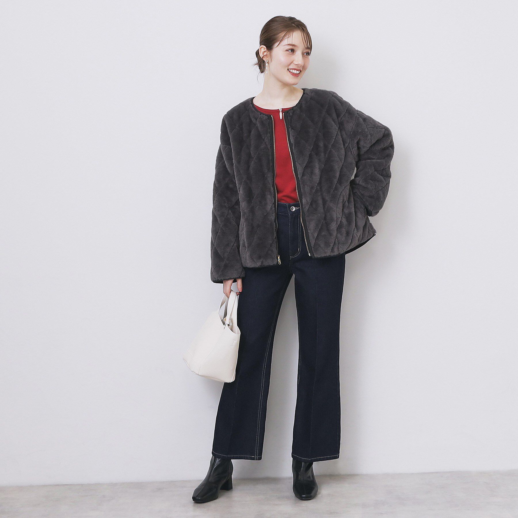 index「リバーシブル キルティングファーブルゾン【洗濯機OK】」|ブルゾン・スタジャン|