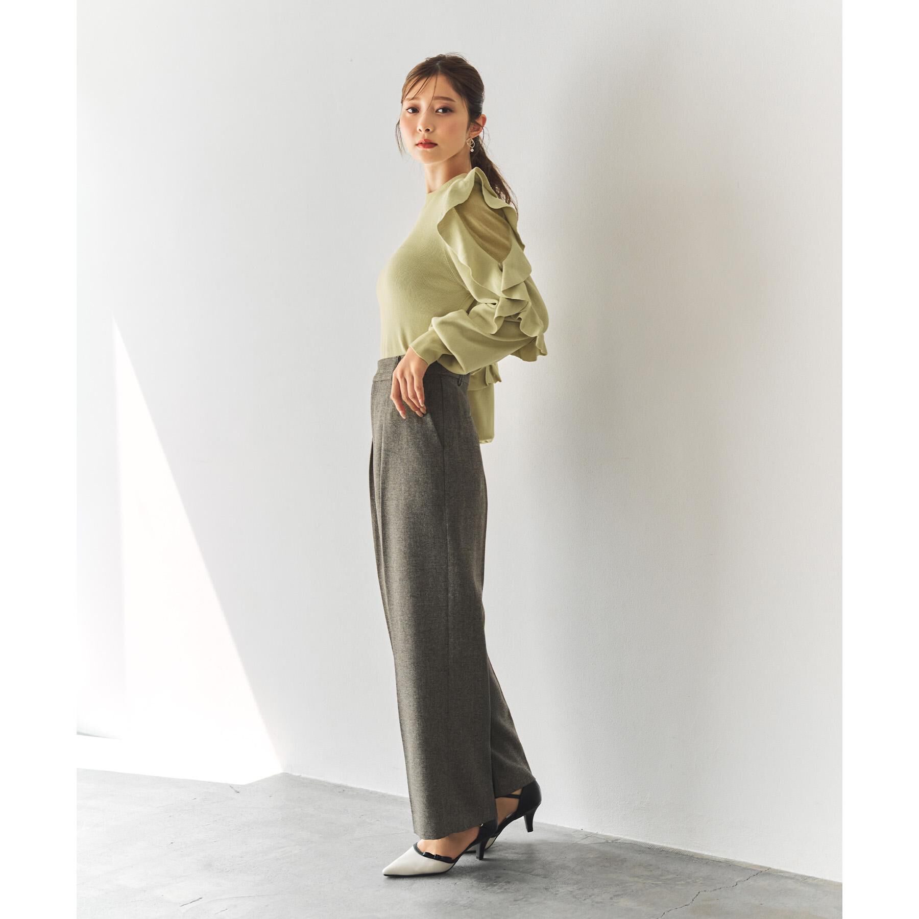 index「ツィード調ワイドストレートパンツ【洗濯機OK/防シワ】」|その他|