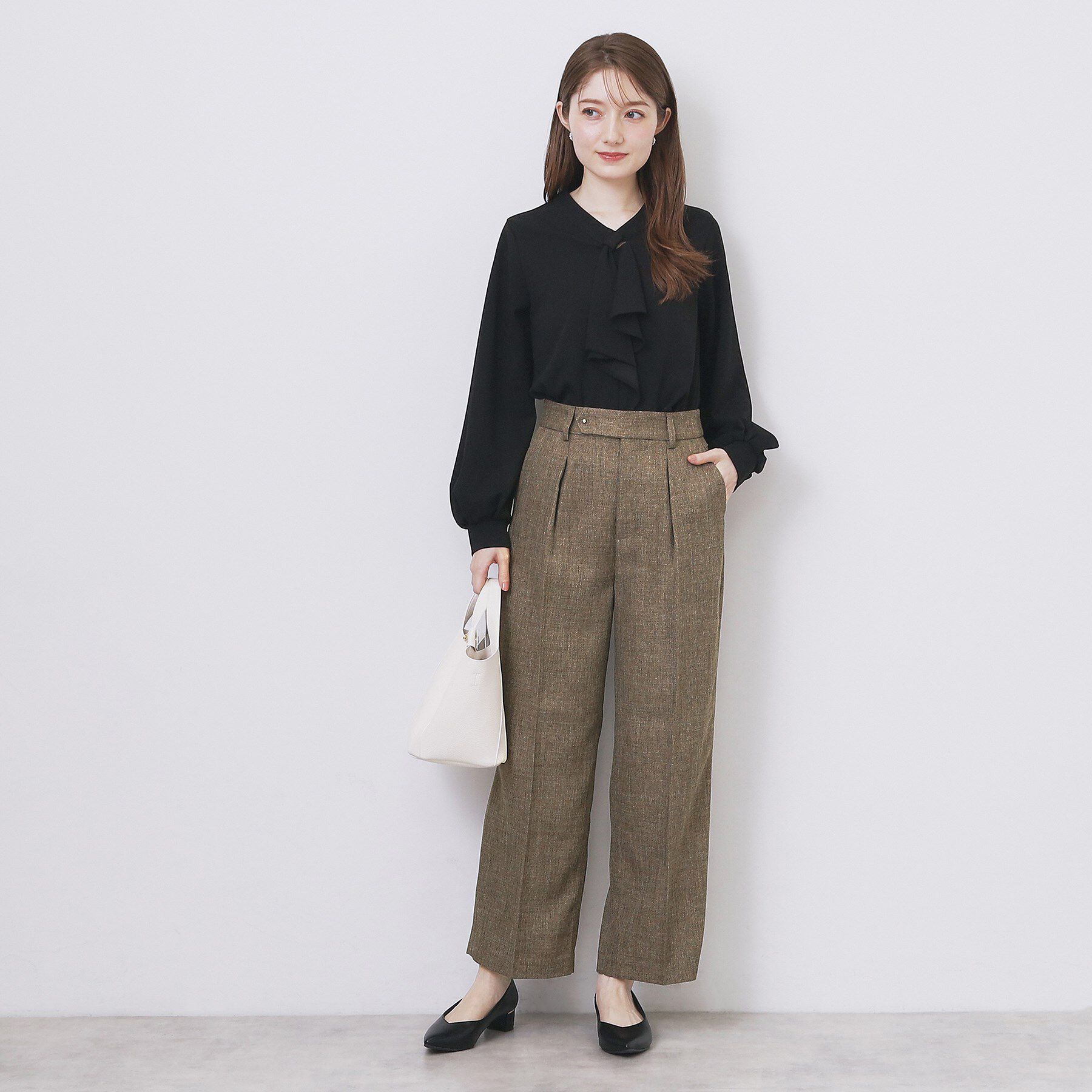 index「ツィード調ワイドストレートパンツ【洗濯機OK/防シワ】」|その他|