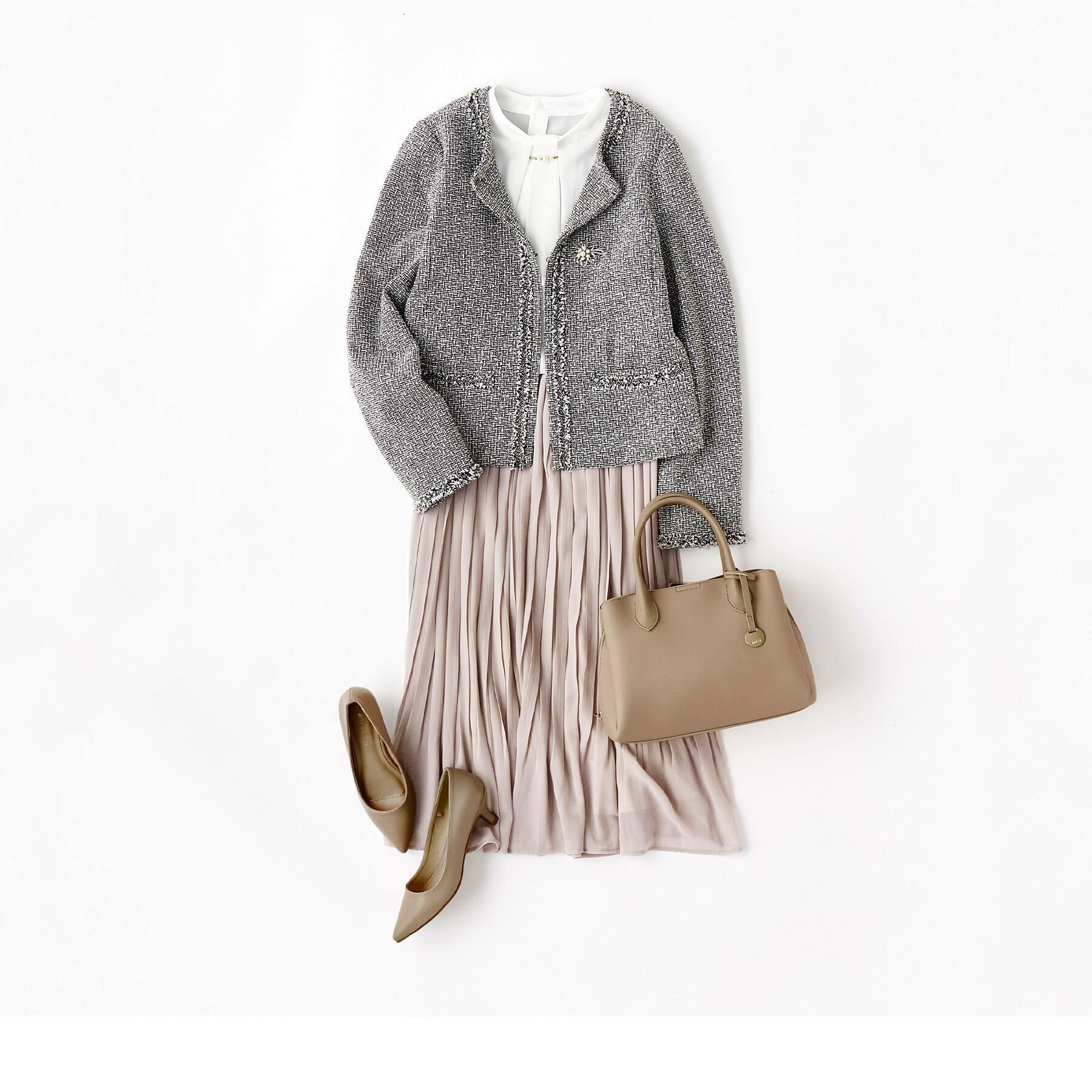 index「《通勤/セットアップ対応》ノーカラーツイードジャケット【洗濯機OK】」|ノーカラージャケット|