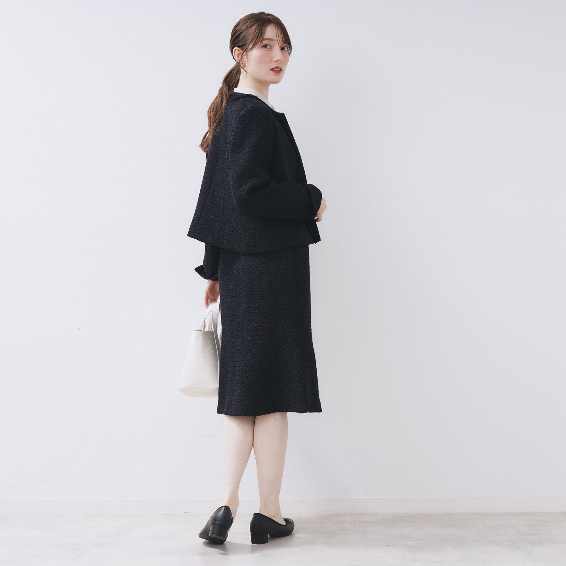 index「《通勤/セットアップ対応》ノーカラーツイードジャケット【洗濯機OK】」|ノーカラージャケット|