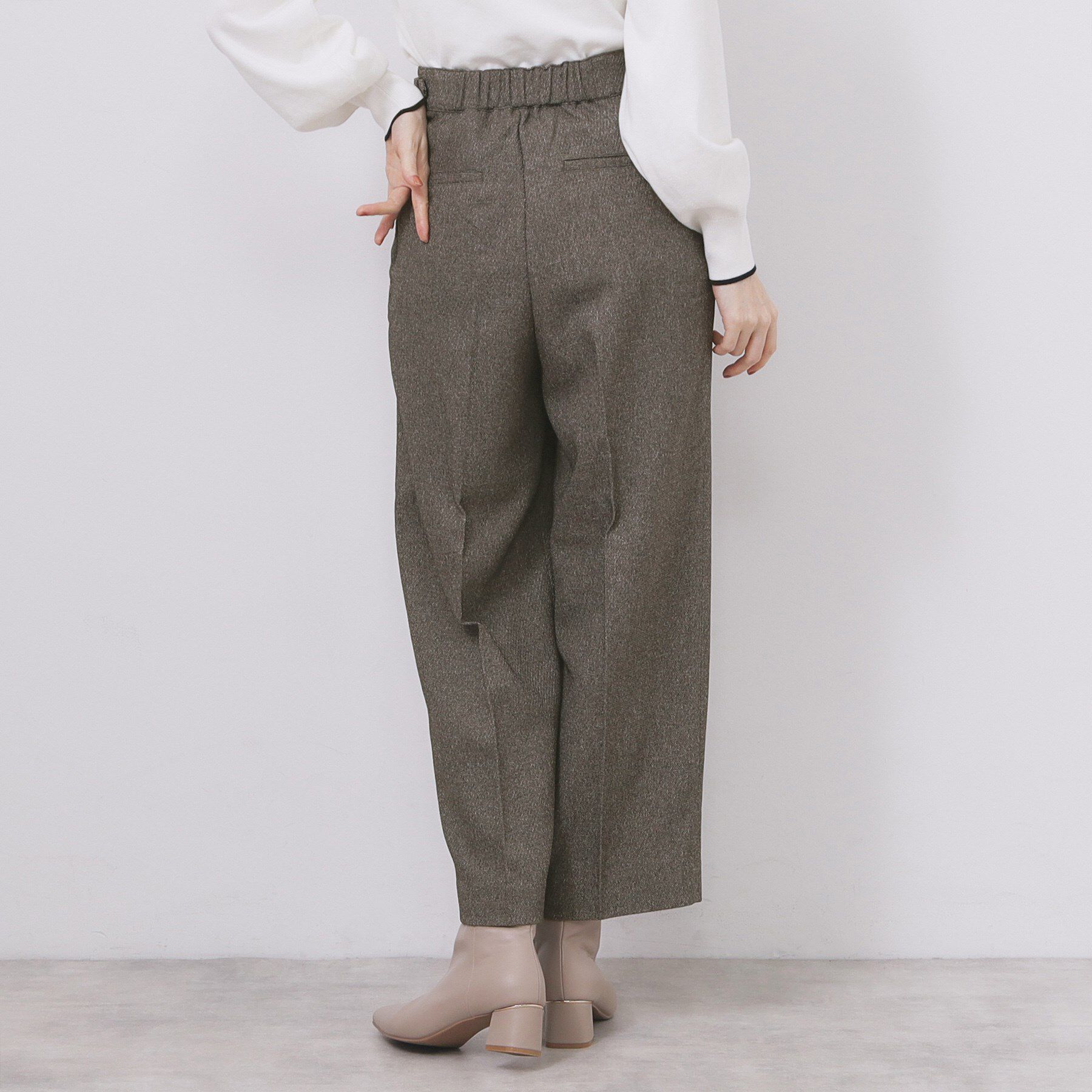 index「カルゼツイードストレッチワイドパンツ【洗濯機OK/防シワ/イージーアイロン/抗ピル】」|その他|