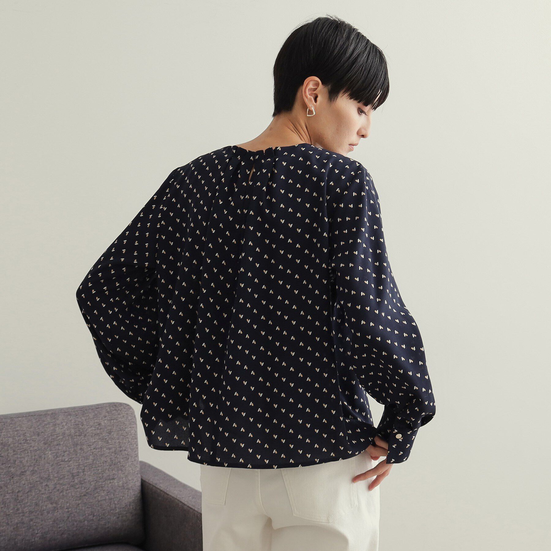 OPAQUE.CLIP「タックジョーゼットブラウス【洗濯機洗い可】」|シャツ・ブラウス|