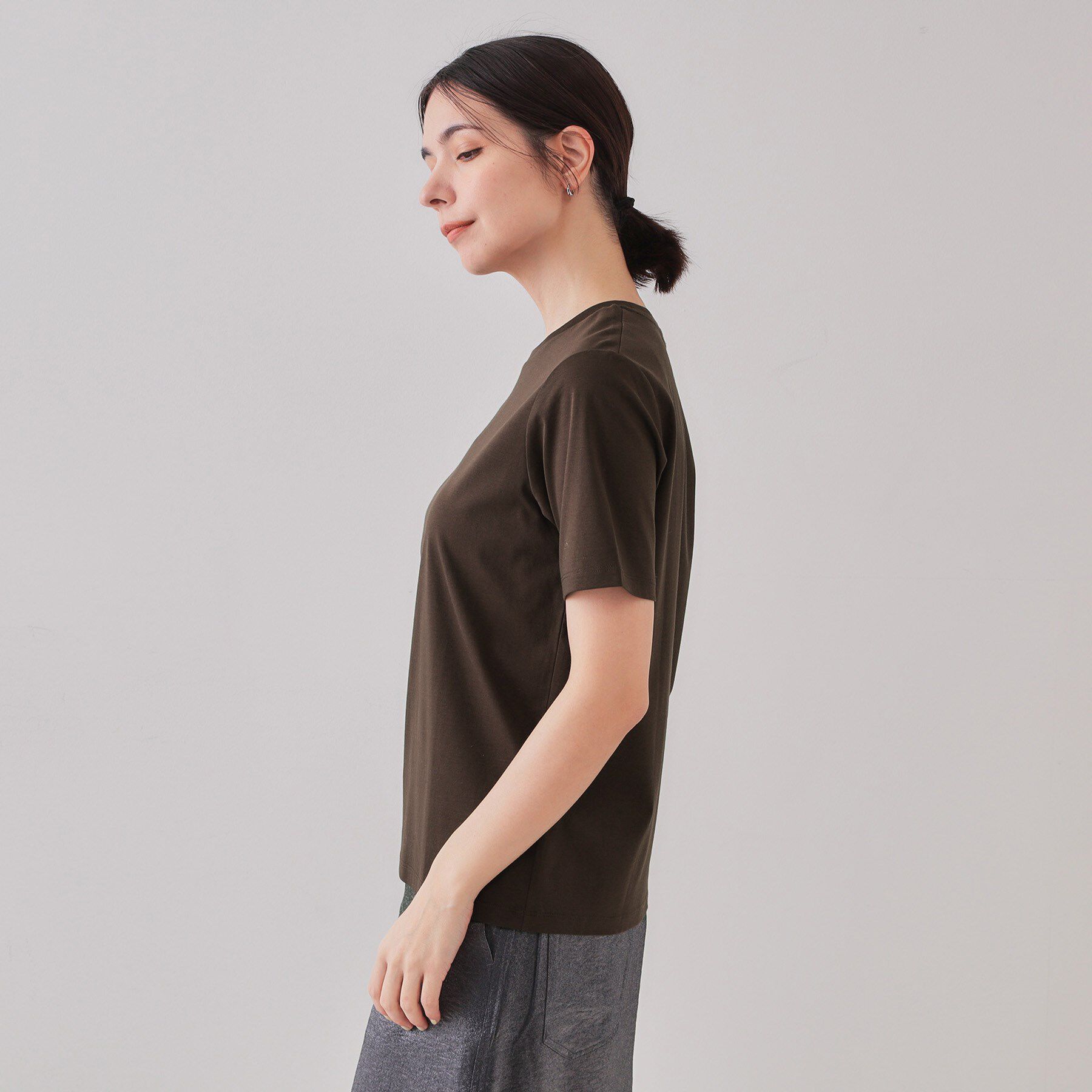 OPAQUE.CLIP「《5色展開/SS-LLサイズ》ベーシックTシャツ【UV/接触冷感/洗濯機洗い可】」|Tシャツ・カットソー|