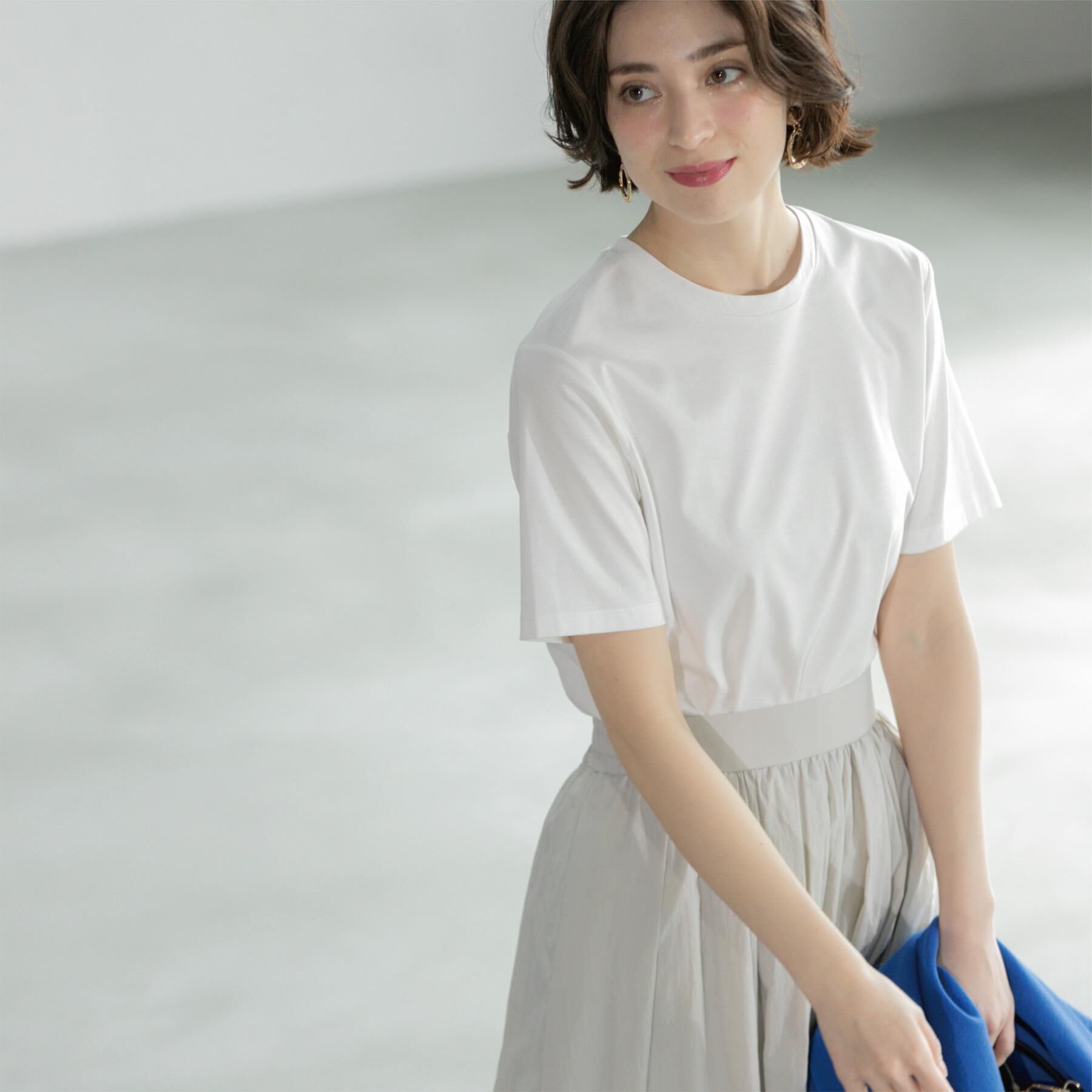 OPAQUE.CLIP「《5色展開/SS-LLサイズ》ベーシックTシャツ【UV/接触冷感/洗濯機洗い可】」|Tシャツ・カットソー|