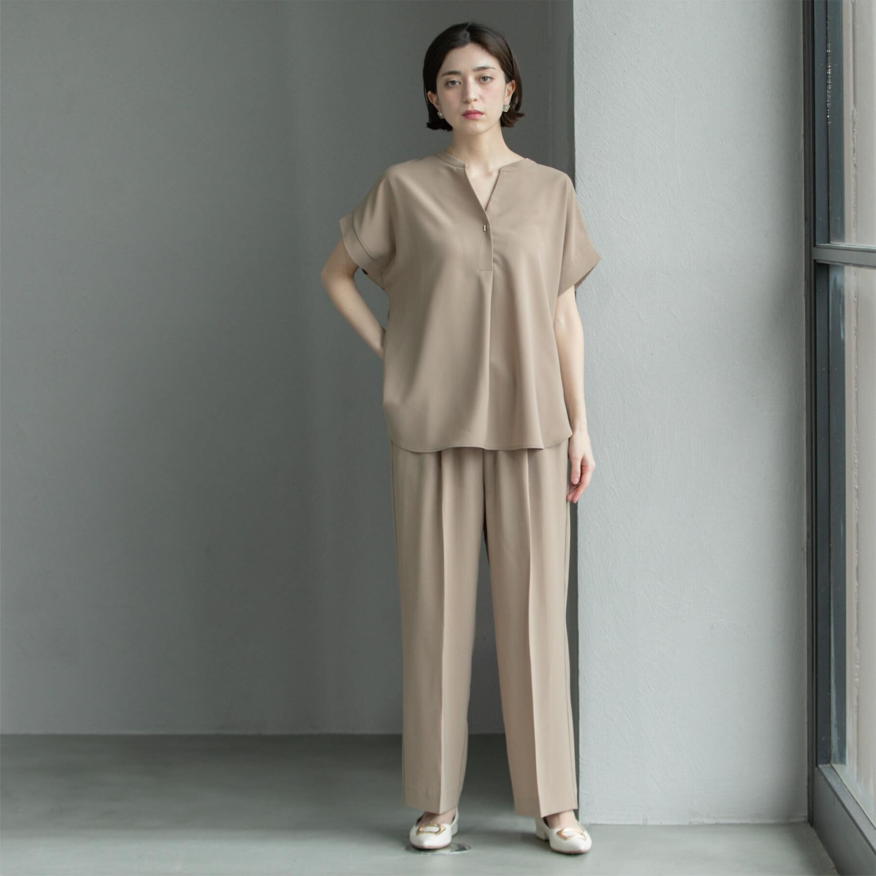 OPAQUE.CLIP「《6色展開/丈が選べる》美脚イージーワイドパンツ/セットアップ対応【ストレッチ/洗濯機洗い可/防シワ」|その他|