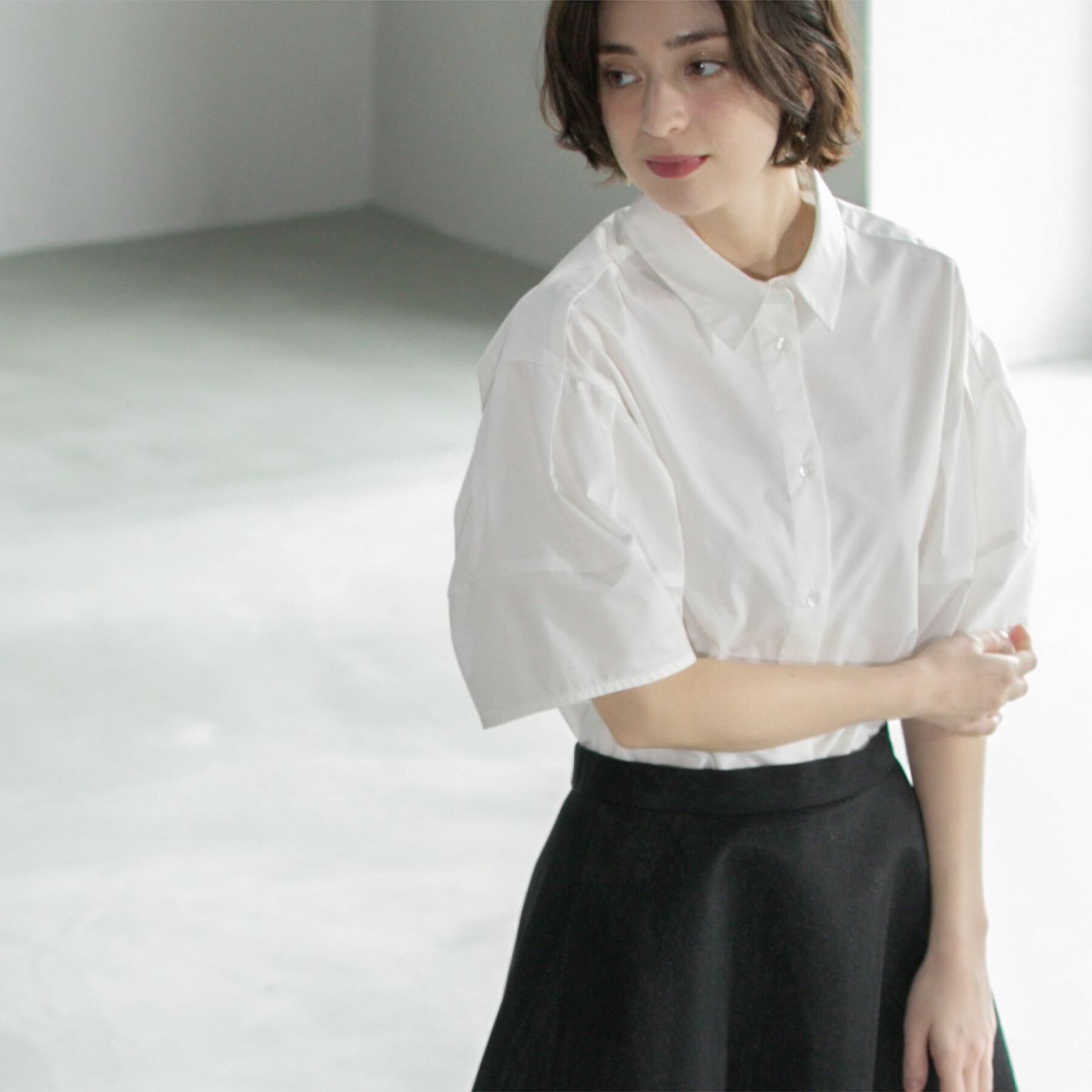 OPAQUE.CLIP「《美人百花掲載》ランタンスリーブシャツ【洗濯機洗い可】」|シャツ・ブラウス|