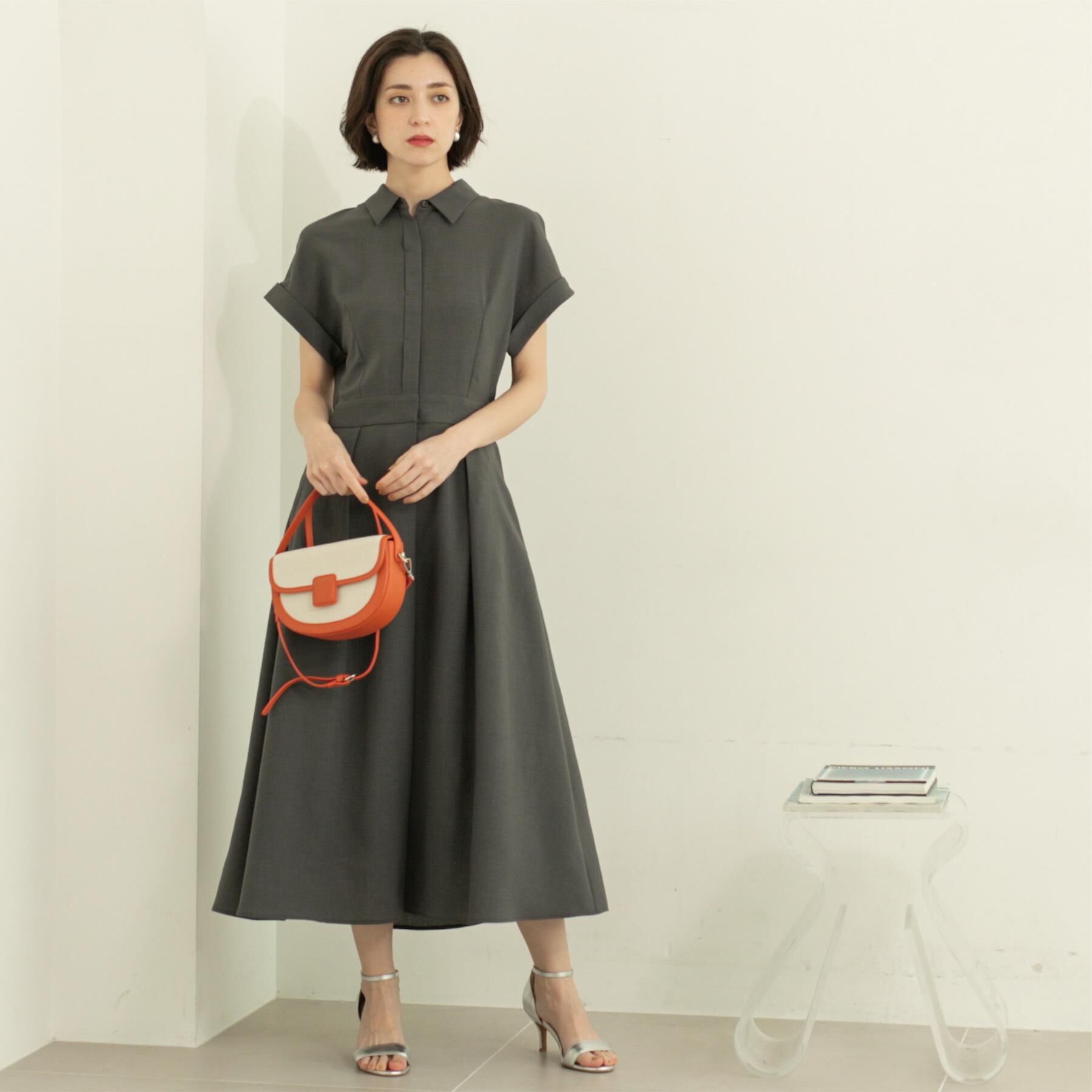 OPAQUE.CLIP「リネンライクシャツワンピース【洗濯機洗い可/吸水速乾/接触冷感】」|ワンピース|