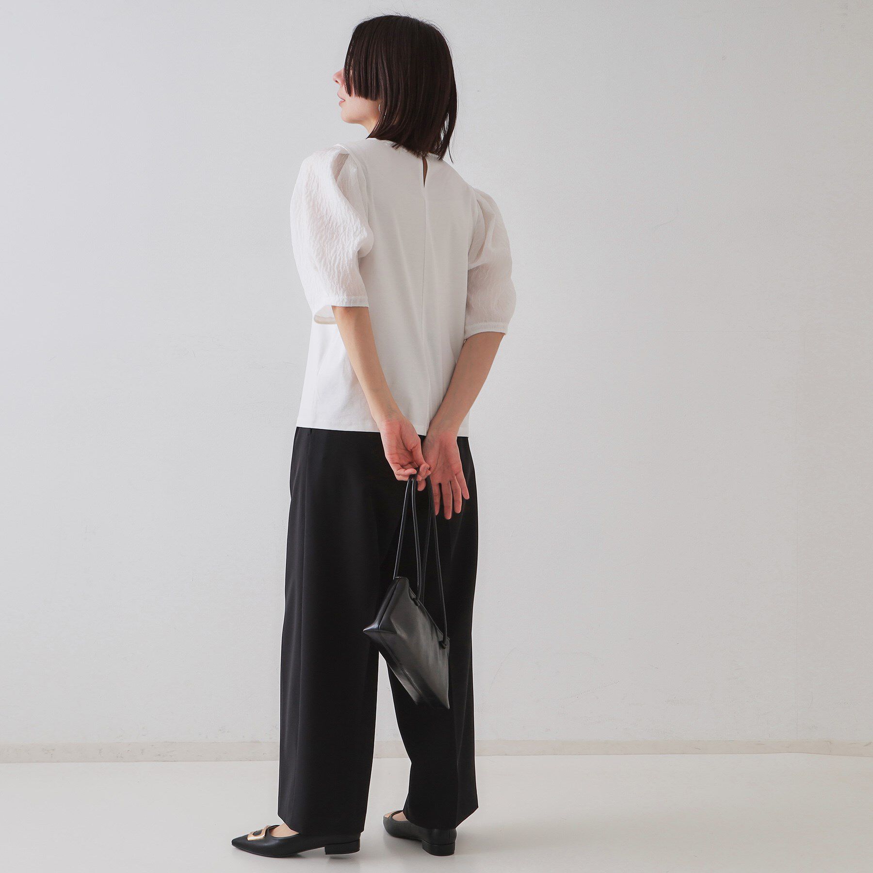 OPAQUE.CLIP「ふくれドッキングスリーブトップス【洗濯機洗い可】」|Tシャツ・カットソー|