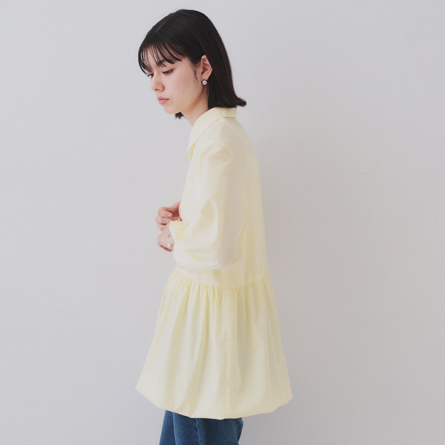 OPAQUE.CLIP「裾バルーンペプラムシャツ【洗濯機洗い可】」|シャツ・ブラウス|