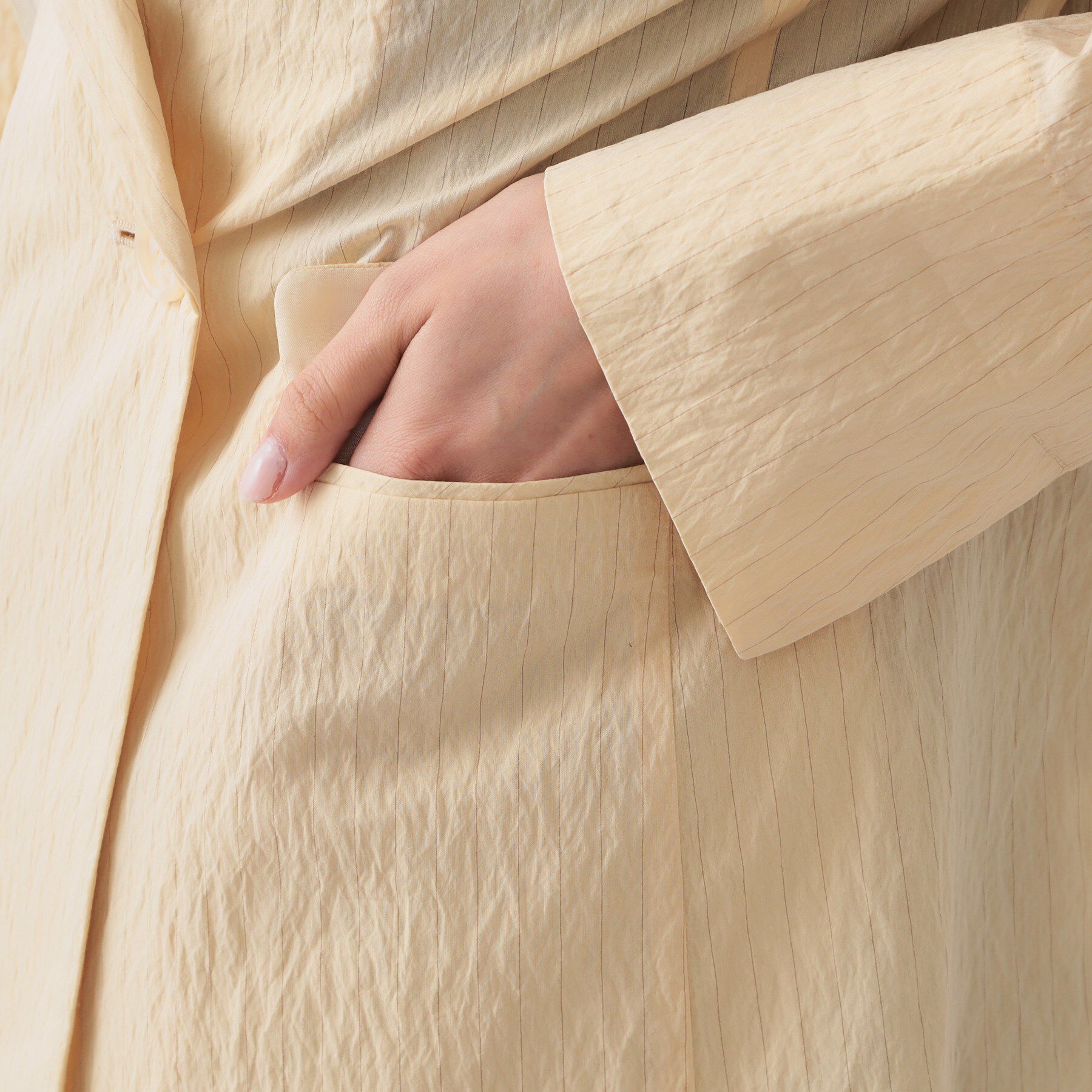 OPAQUE.CLIP「シアーストライプテーラードジャケット【洗濯機洗い可】」|テーラードジャケット|