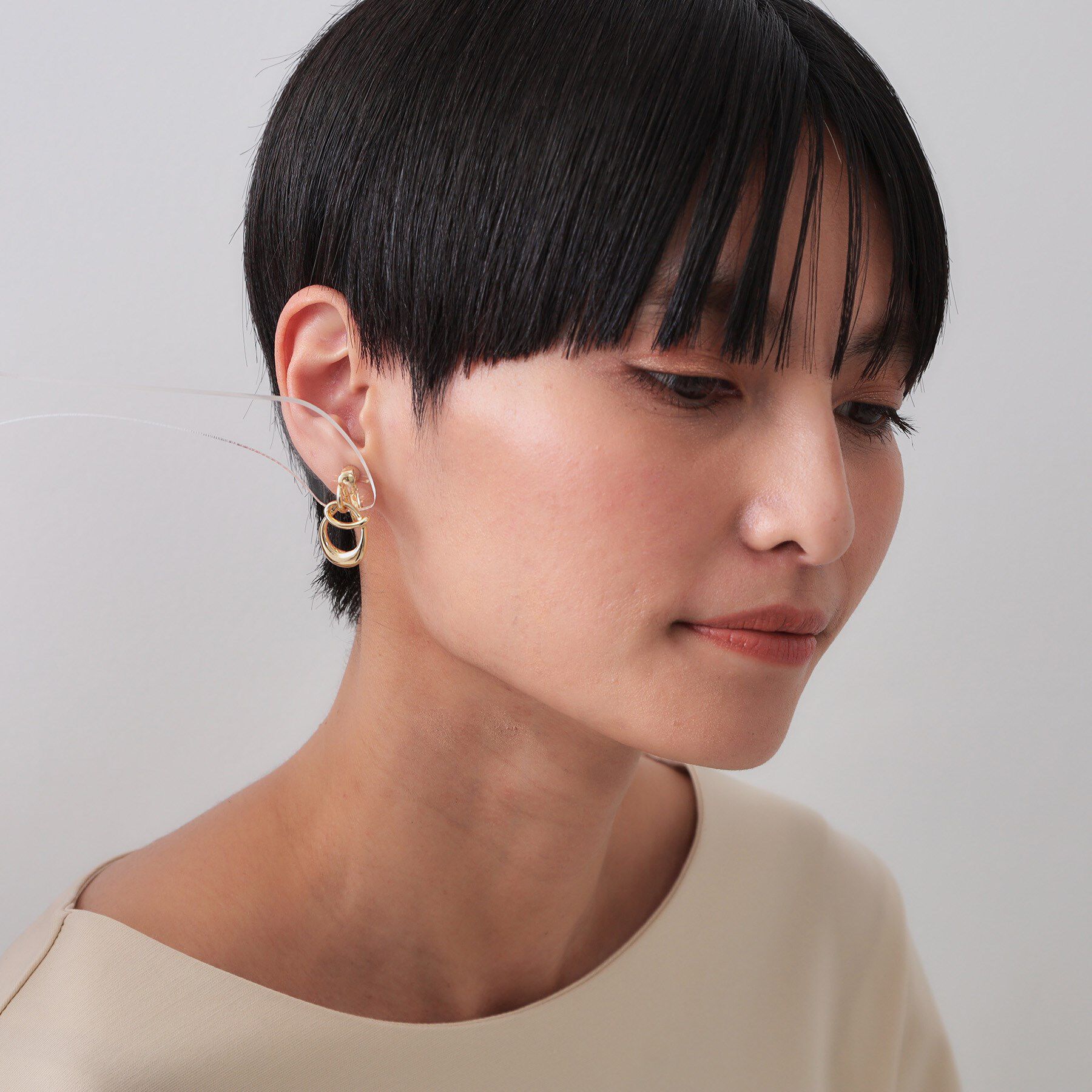 OPAQUE.CLIP「メタルノットイヤリング」|イヤリング|