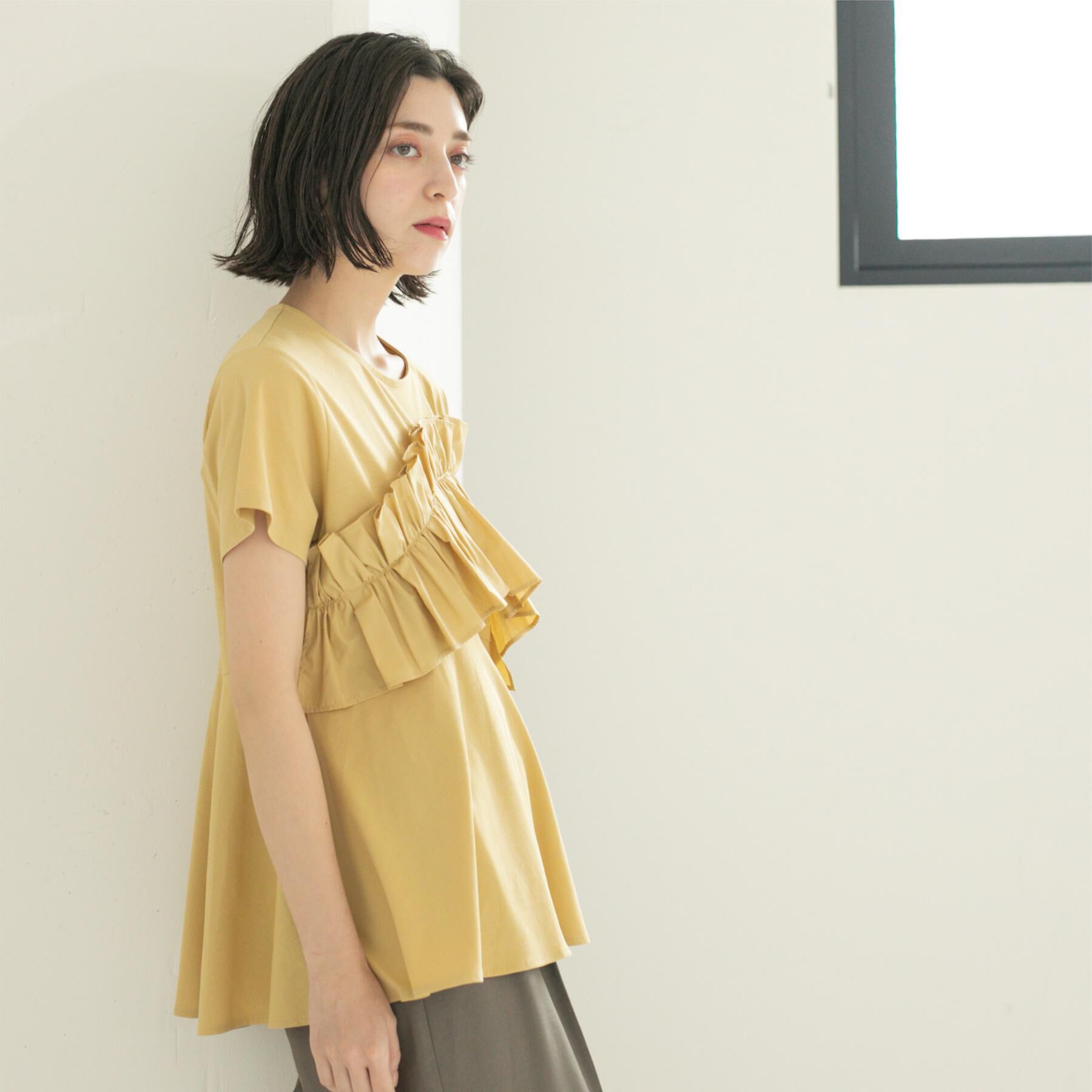 OPAQUE.CLIP「フリルドッキングペプラムトップス【接触冷感/洗濯機洗い可】」|Tシャツ・カットソー|